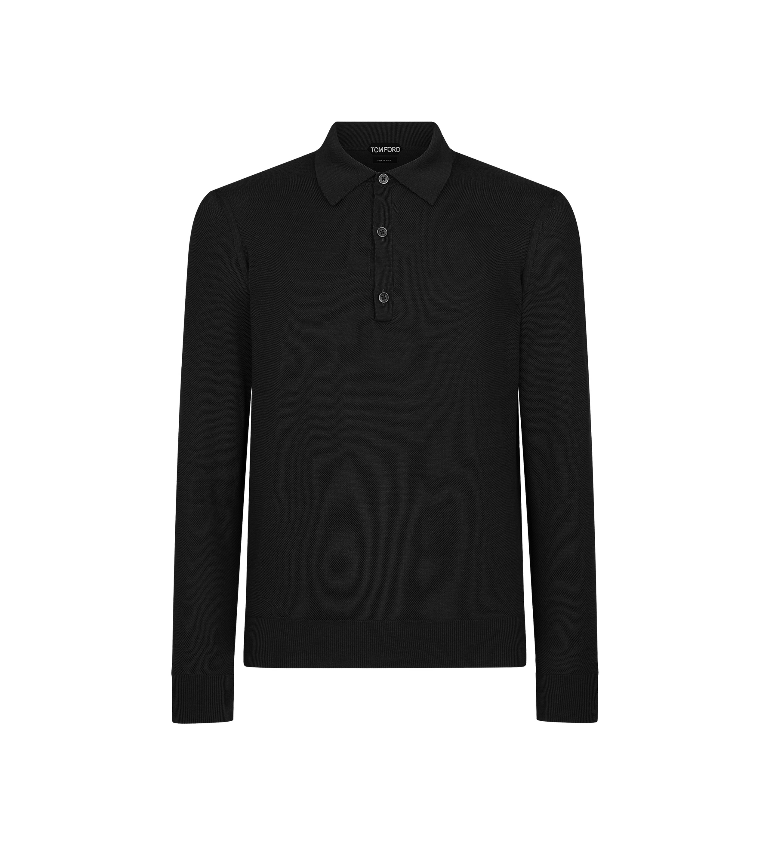 SILK COTTON HONEYCOMB POLO - 1