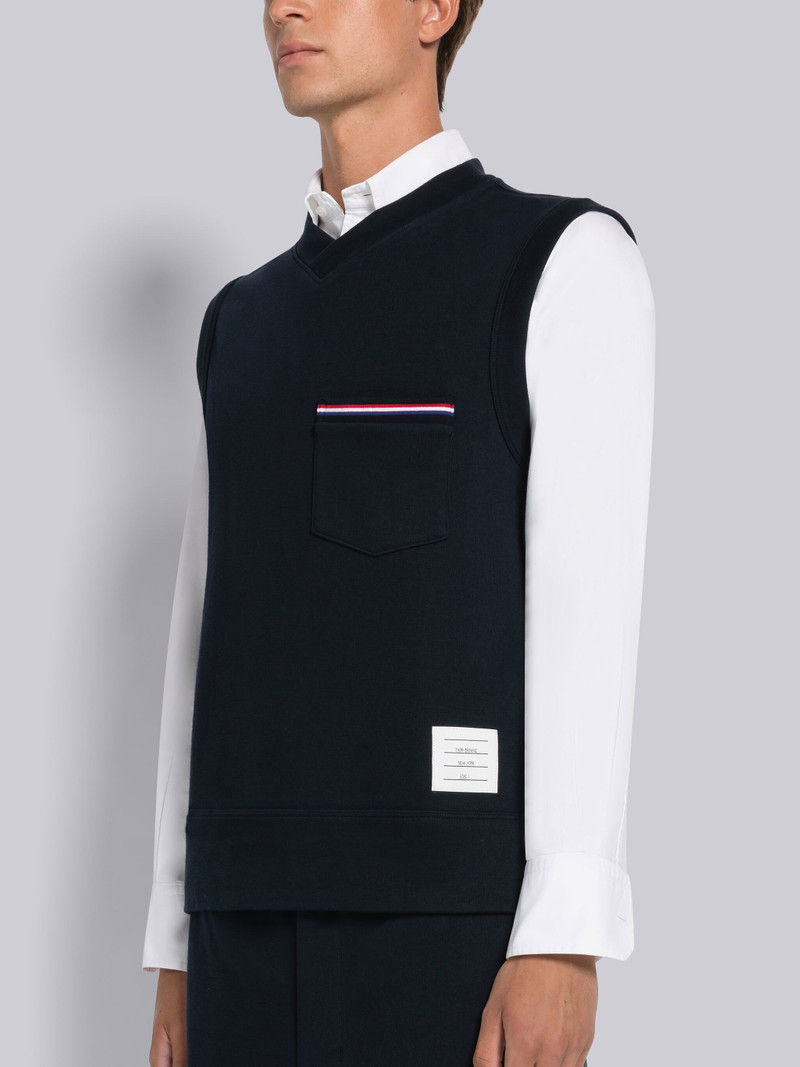 Thom Browne Cotton Interlock V-Neck Vest outlook