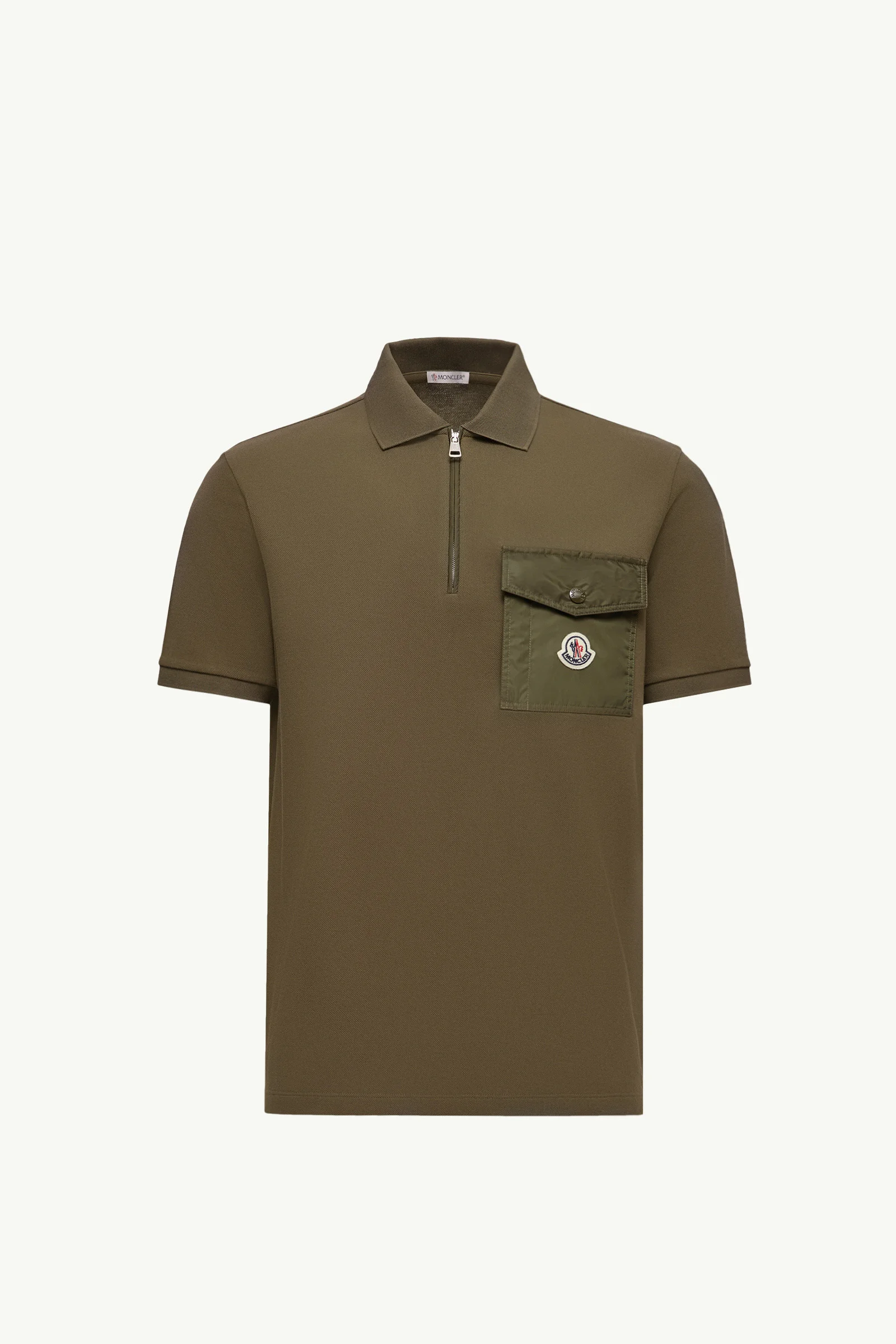 Cotton Piquet Polo Shirt with Pocket - 1