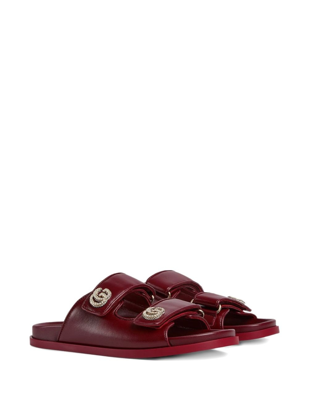 double-strap crystal-embellished sandals - 2