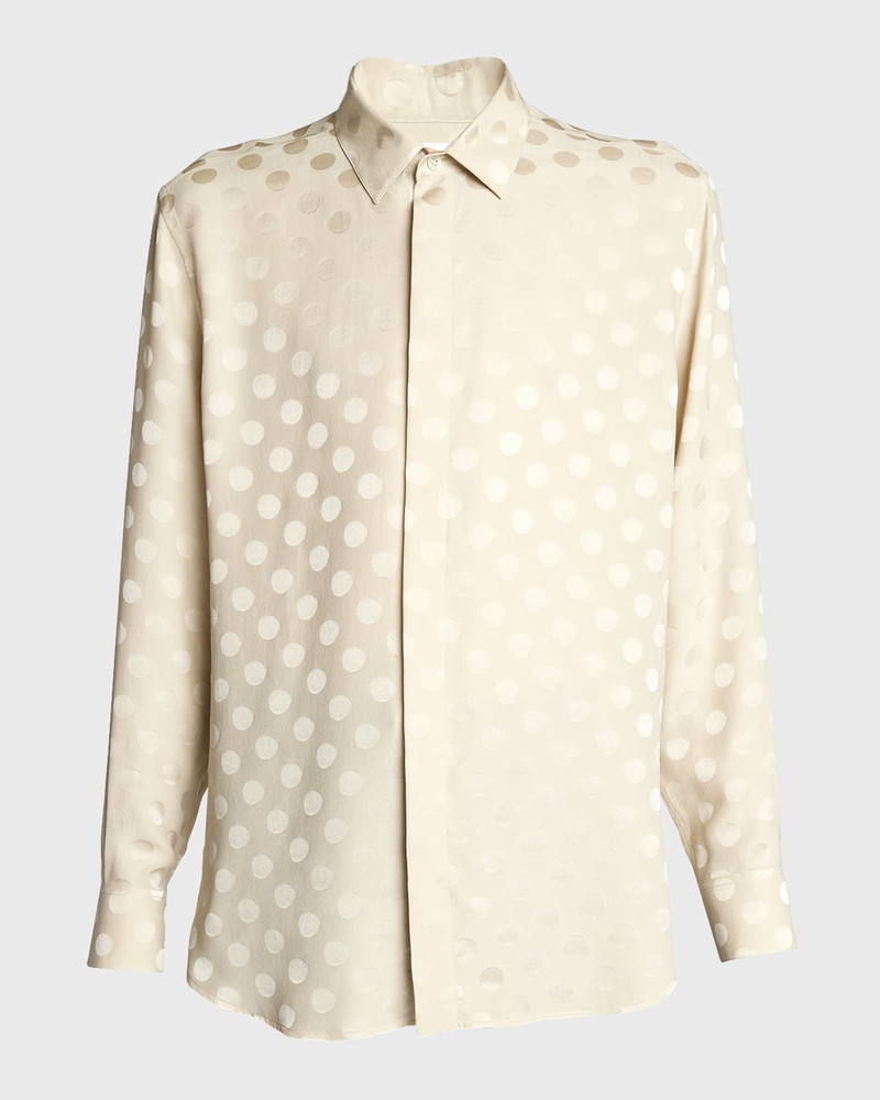 Men's Polka Dot Jacquard Dress Shirt 1