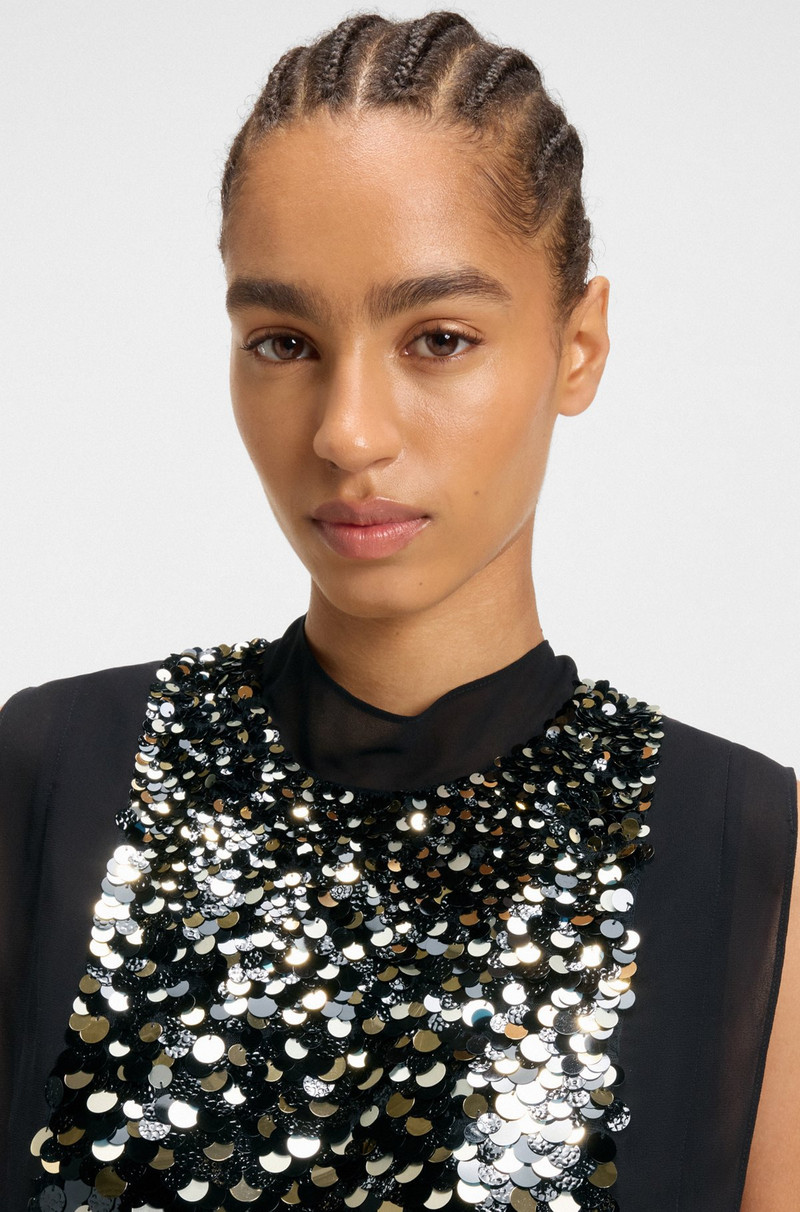 REGULAR-FIT BLOUSE WITH SEQUIN EMBELLISHMENTS 4