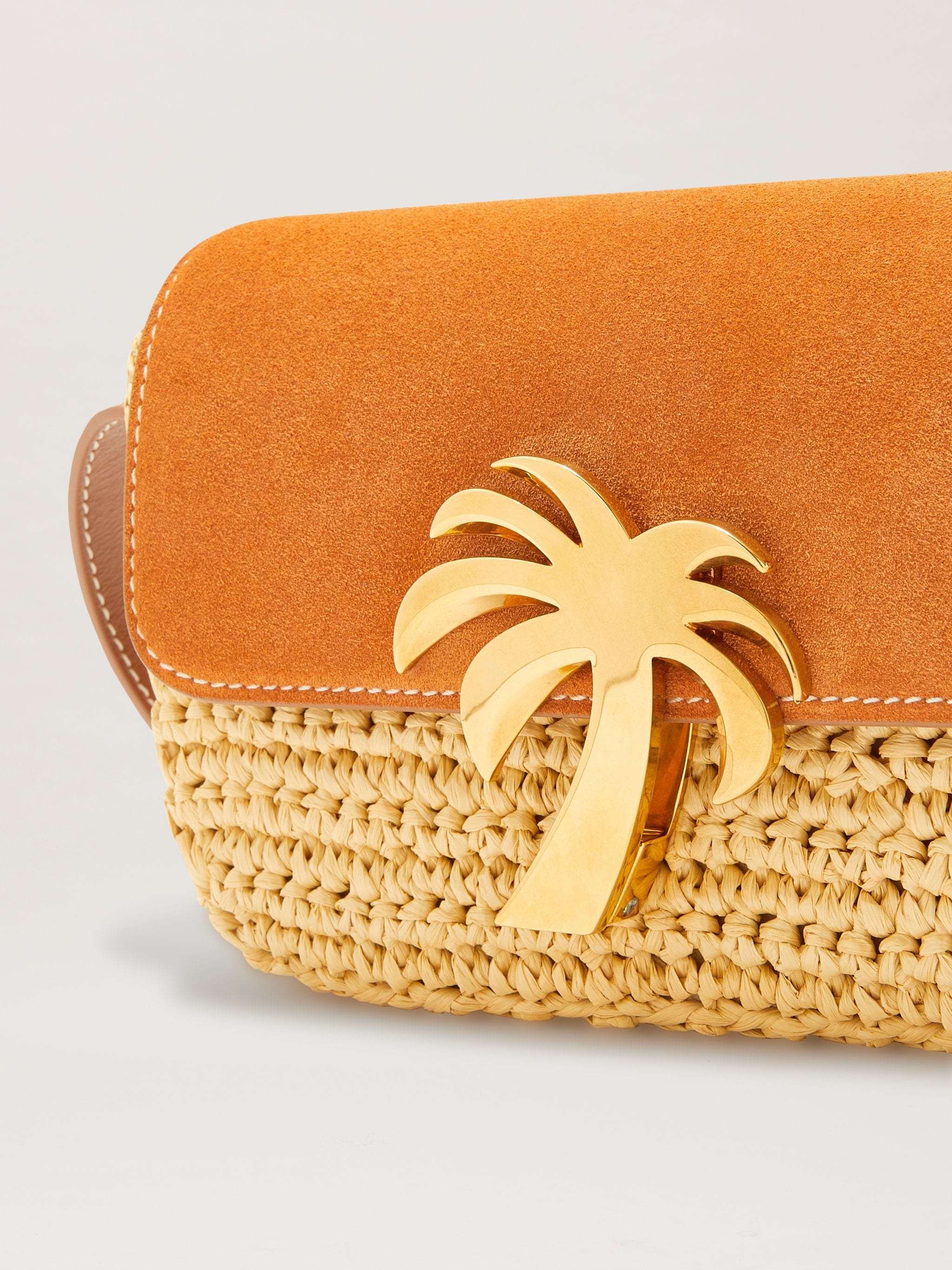 Woven Palm Bridge Suede Bag - 6