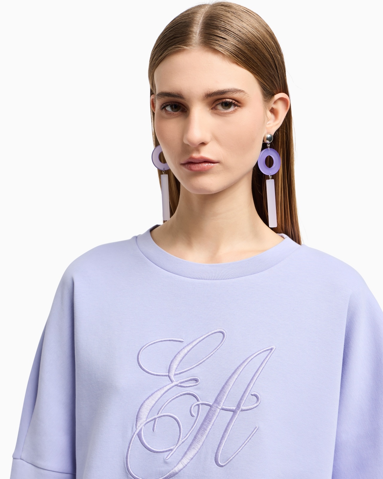DOUBLE-JERSEY SWEATSHIRT WITH OVERSIZED LOGO EMBROIDERY - 5