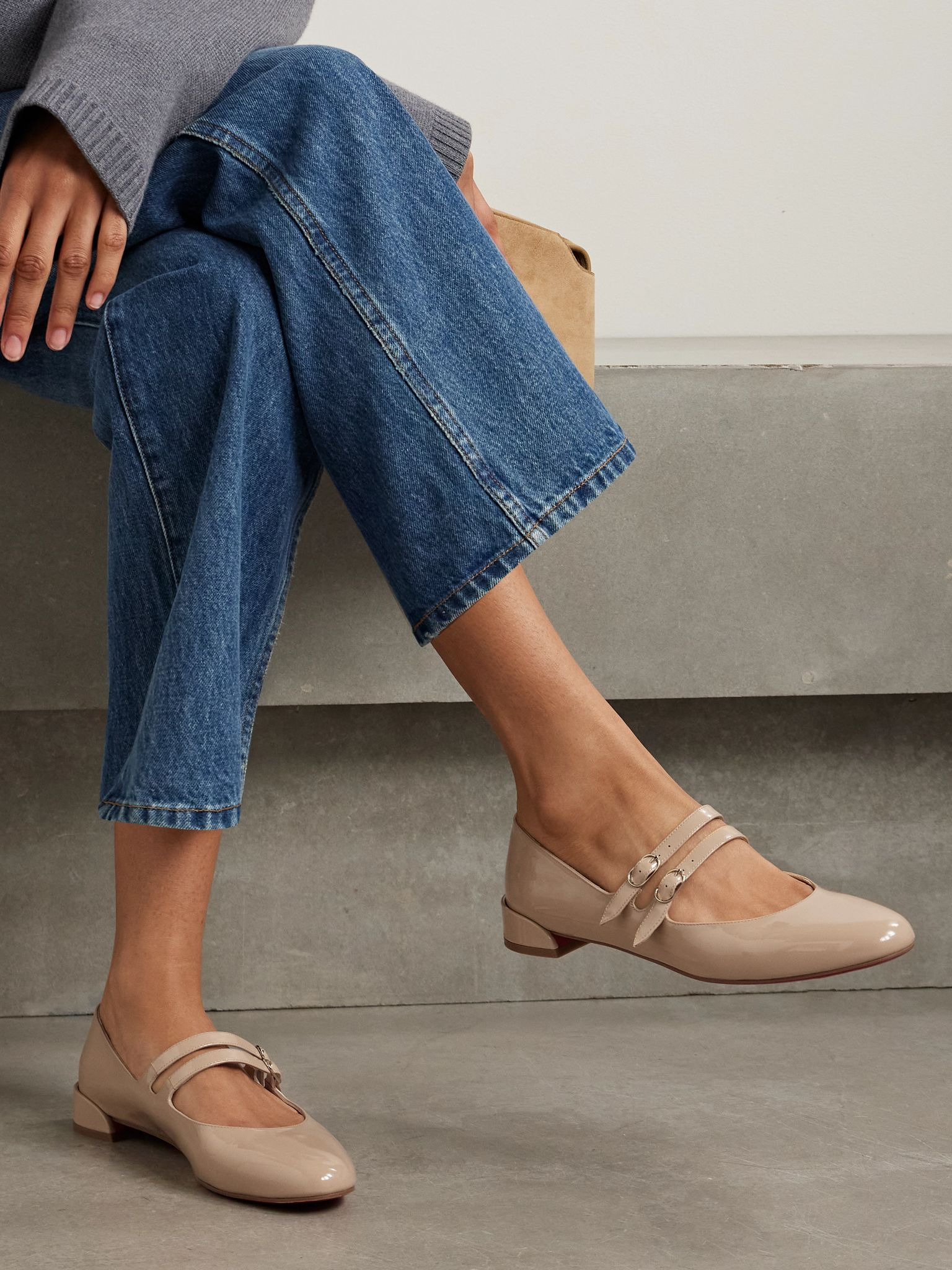 Sweet Jane patent-leather flats Beige - 2