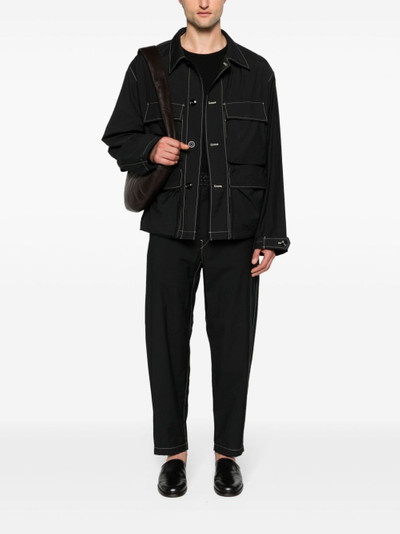 Lemaire contrast-stitching belted trousers outlook