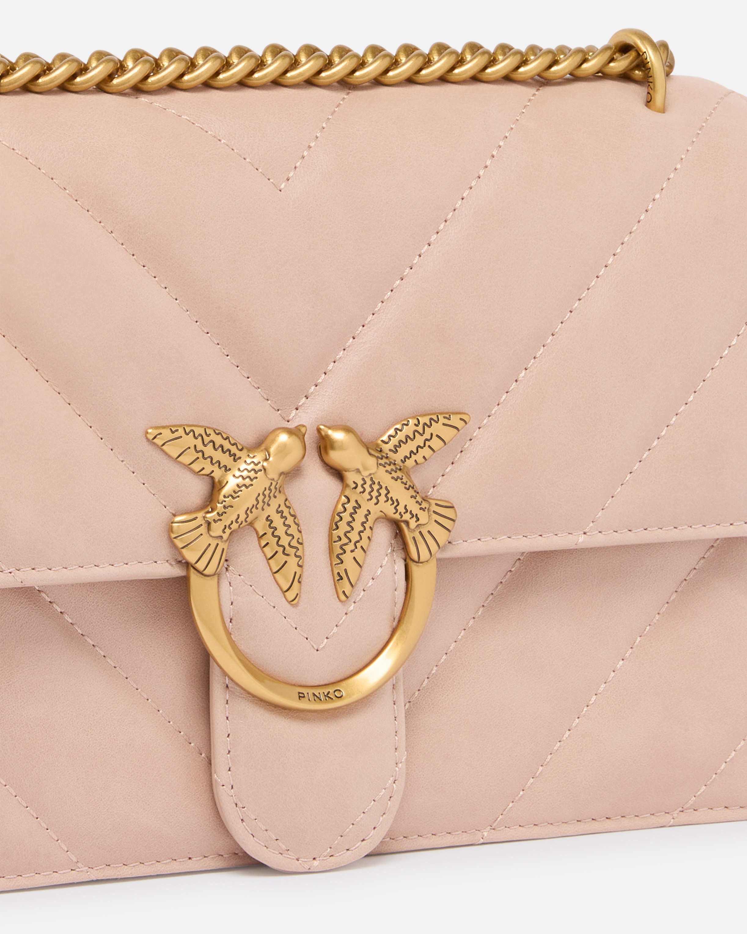 LOVE BAG LEATHER SHOULDER BAG WITH CHEVRON QUILTING - 3