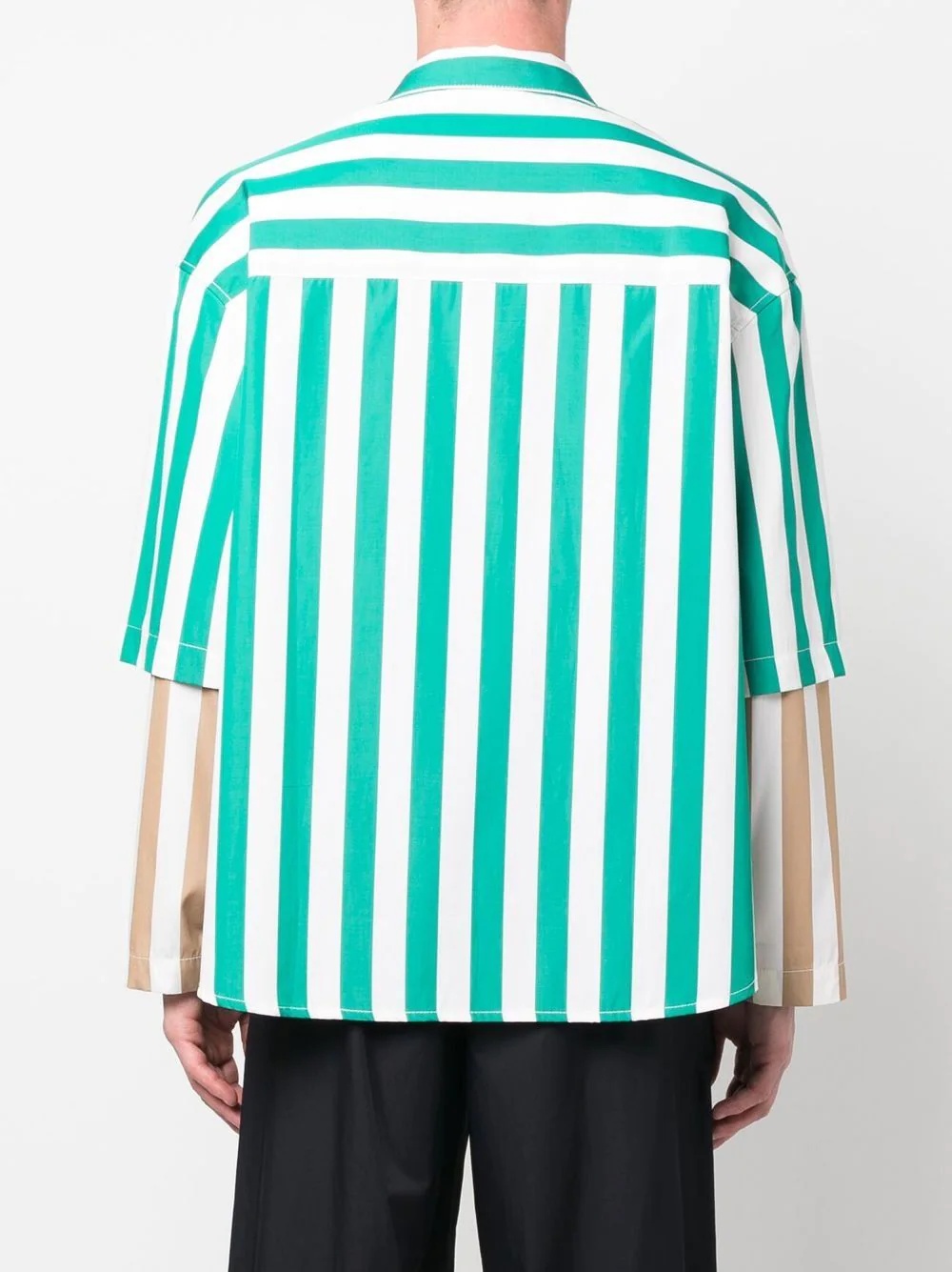 layered striped cotton shirt - 4