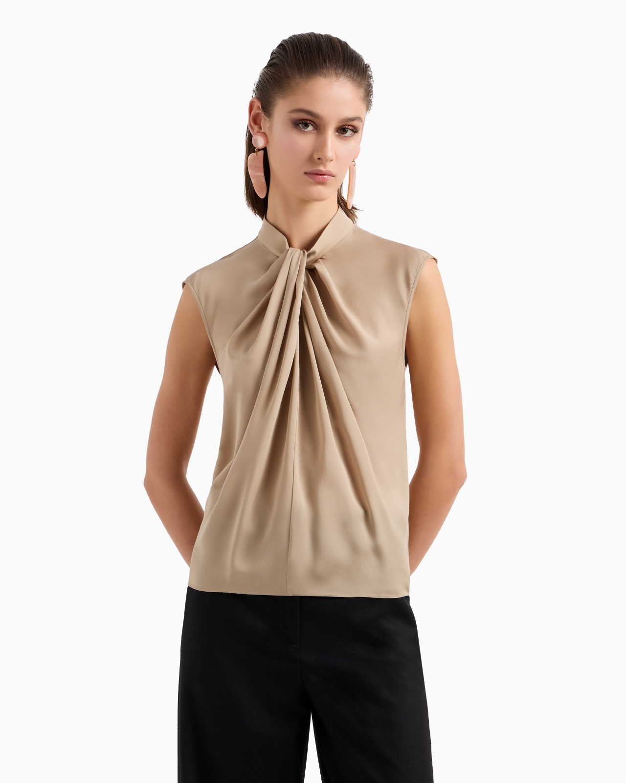 BLOUSE IN WASHED SILK DOUBLE GEORGETTE - 4