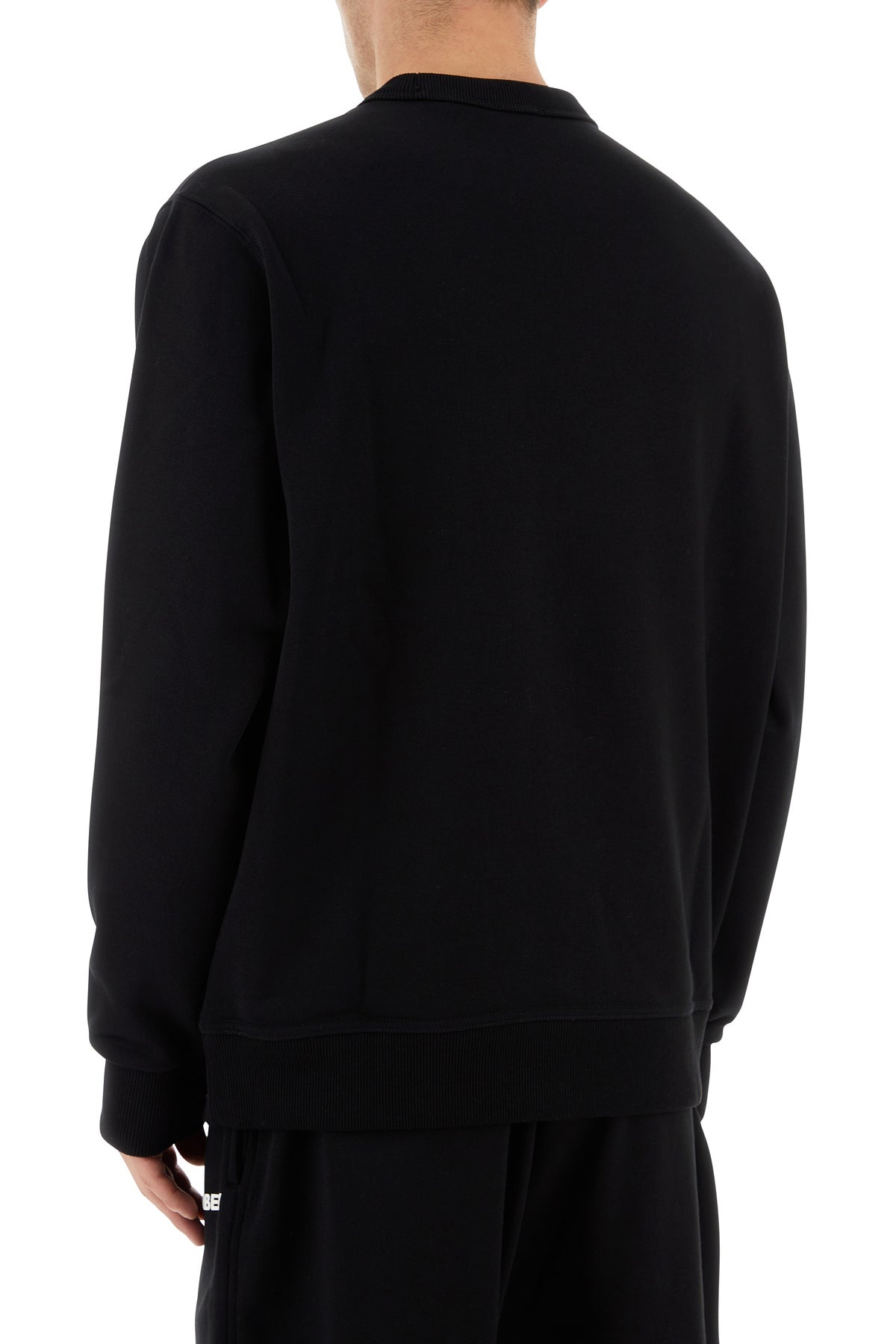 Black stretch cotton oversize sweater - 4