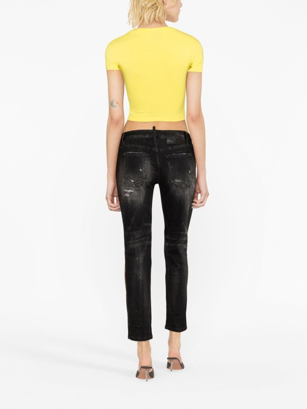 ripped high-waisted jeans - 7