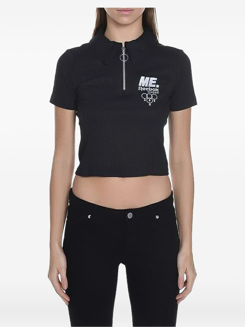 Melody Ehsani zip ribbed polo top 1