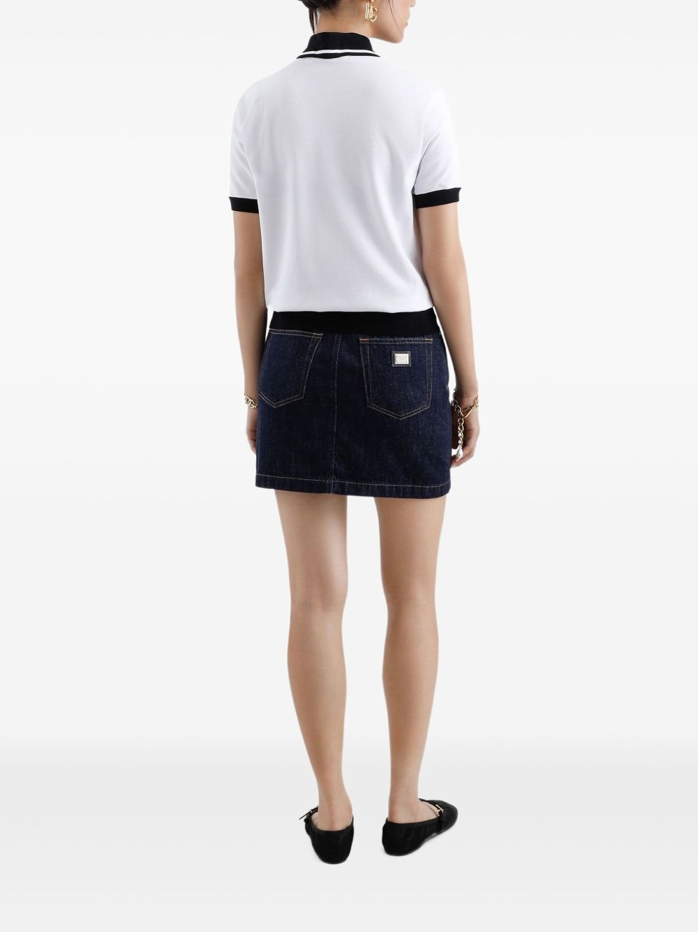 logo-embroidered cotton polo top - 3
