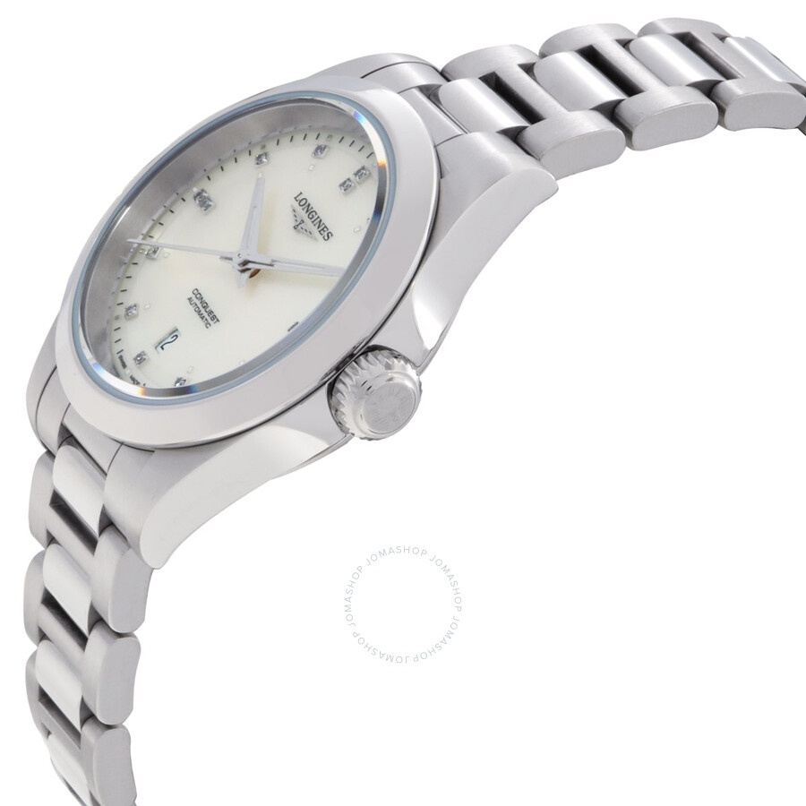 Longines Conquest Automatic Diamond Silver Dial Ladies Watch L3.320.4.87.6 - 2