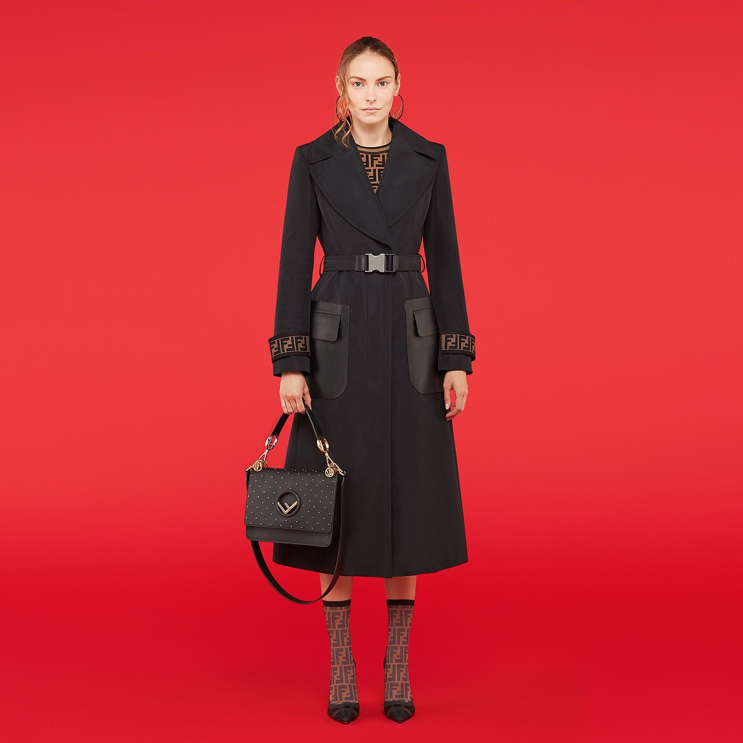 Black faille trench coat - 4