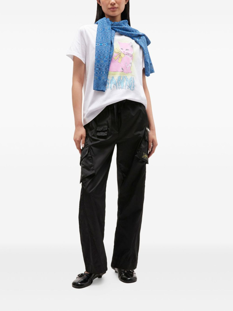 GANNI Kitty cat-bow T-shirt outlook