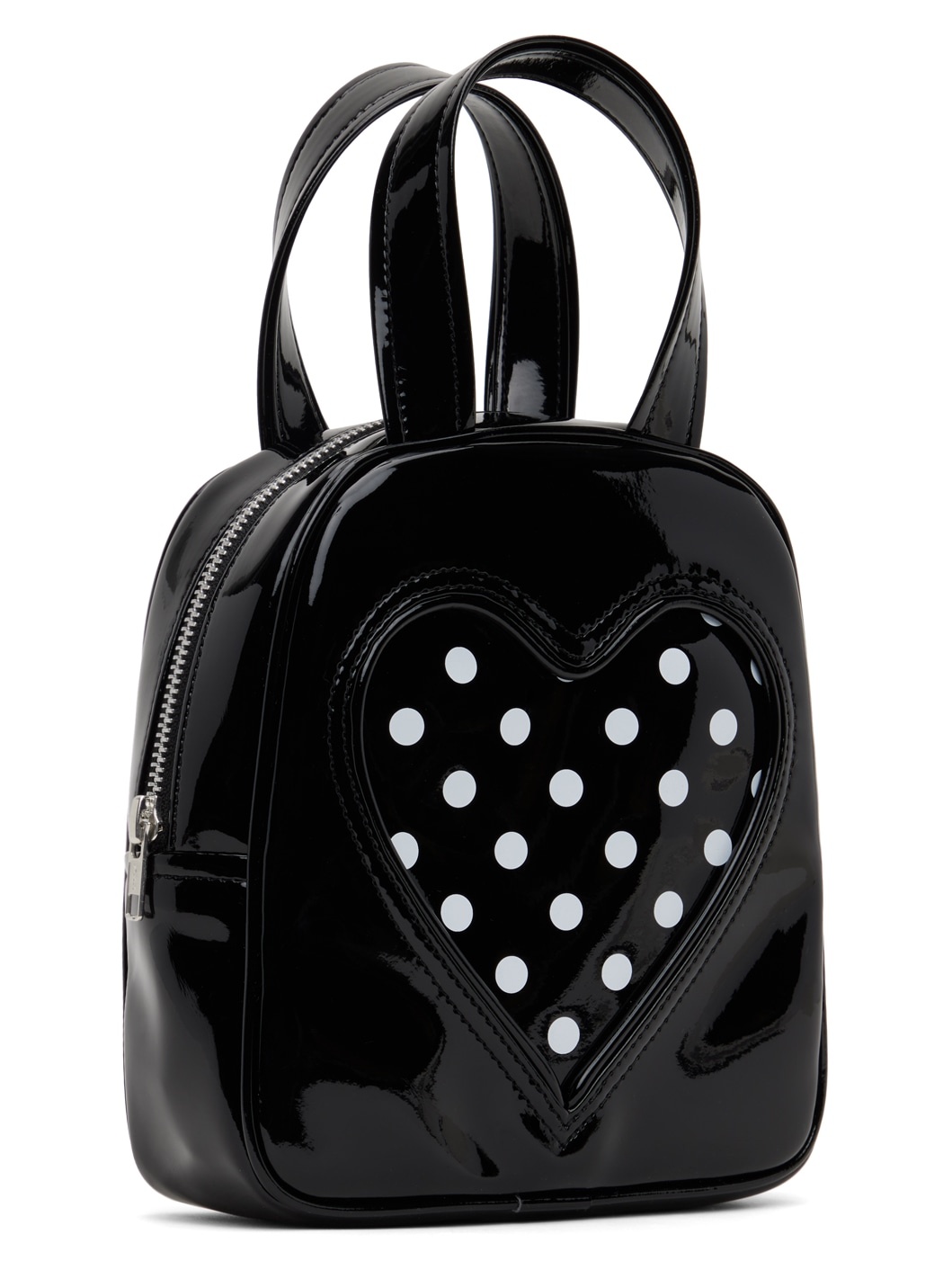 Black Synthetic Patent Leather Bag - 2