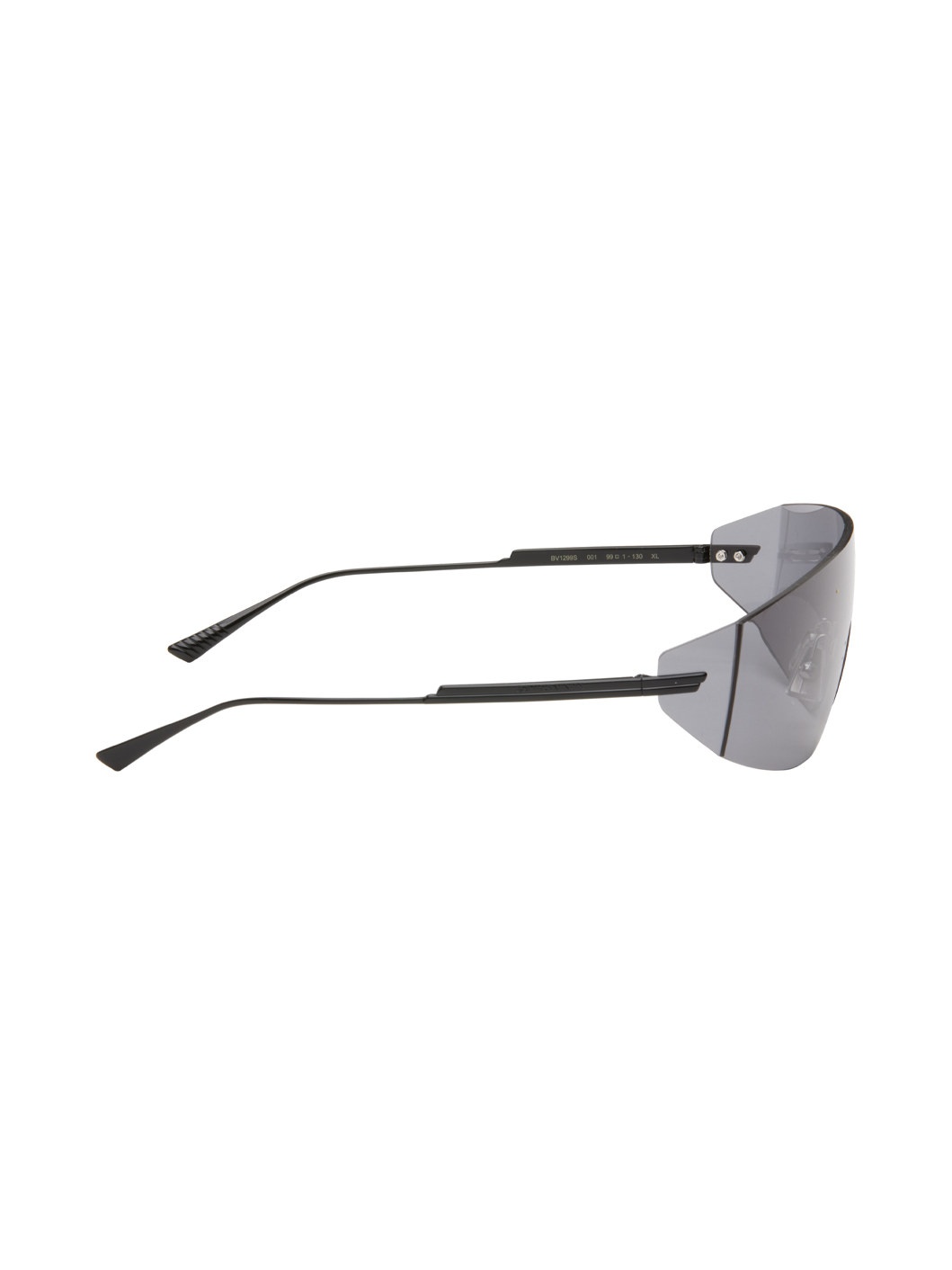 Black Futuristic Shield Sunglasses - 2