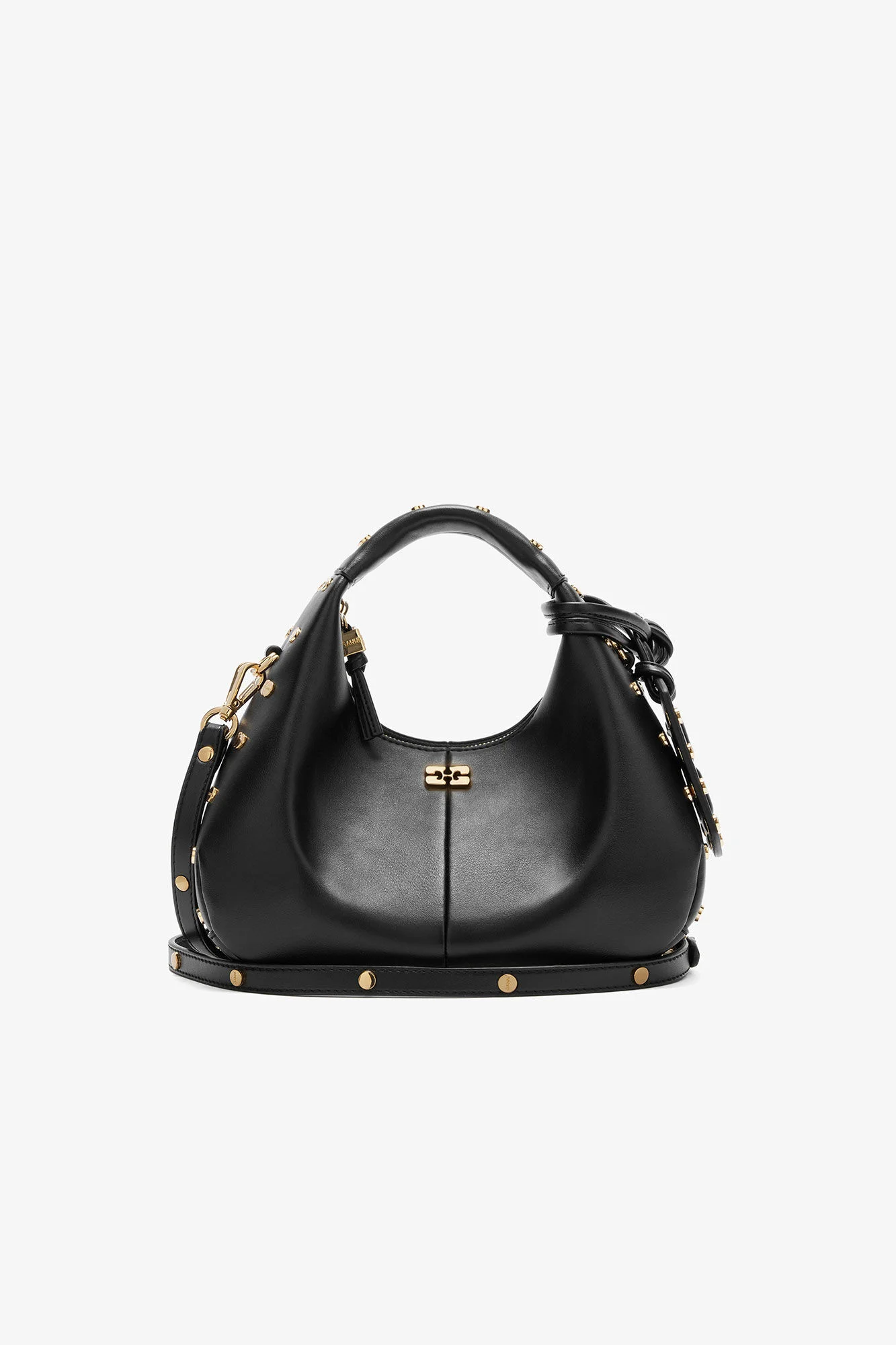 MINI HOBO BAG STUDS IN BLACK - 1