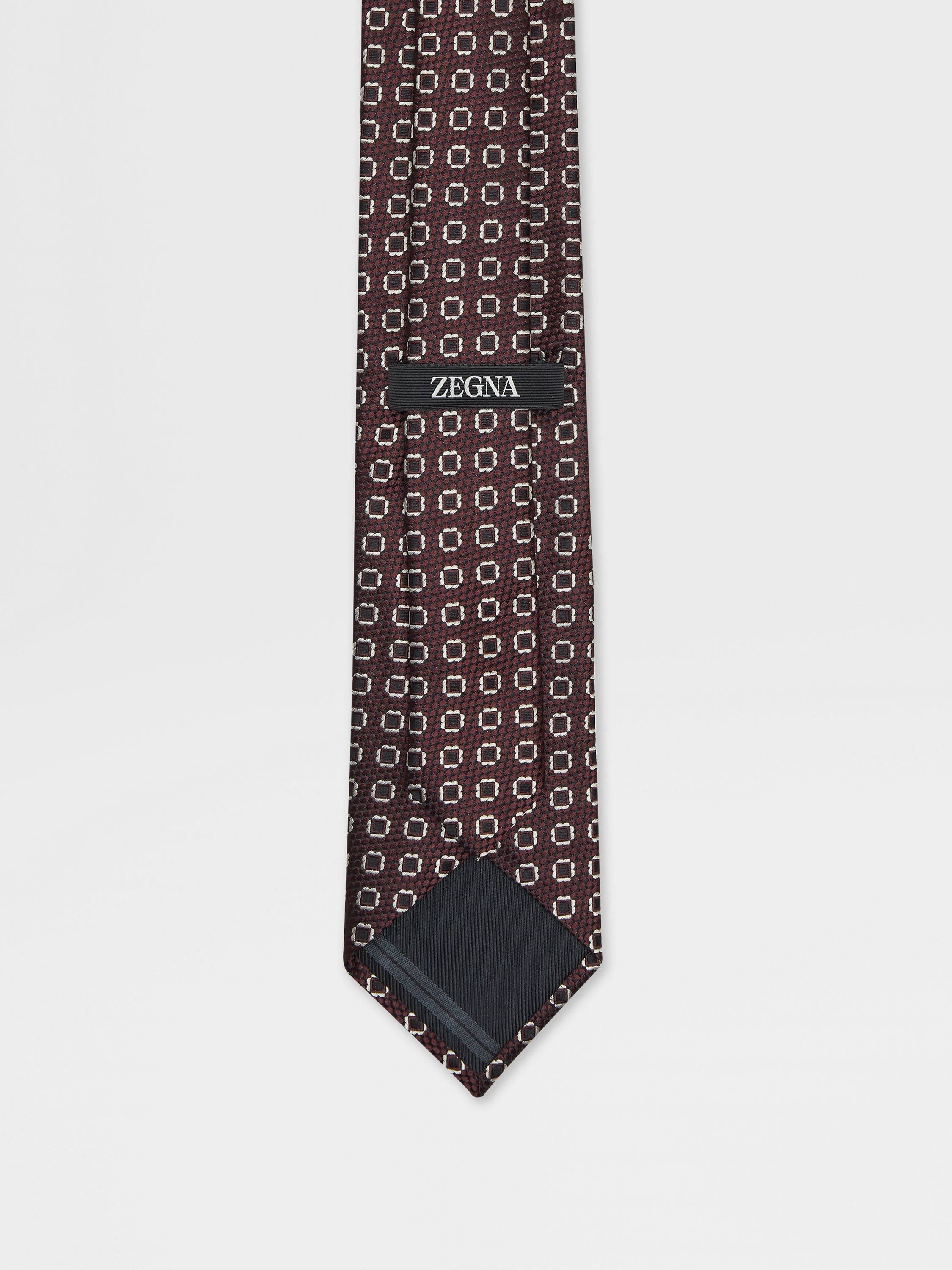BURGUNDY SILK TIE - 3