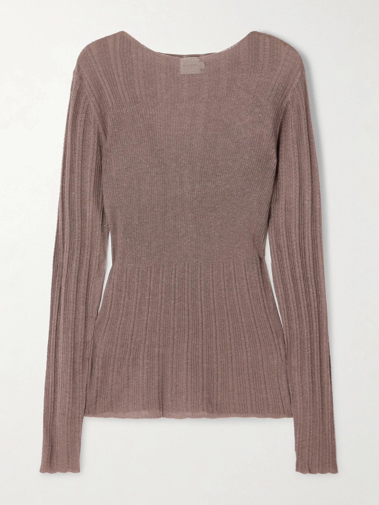 Ribbed Open-knit Top - 1