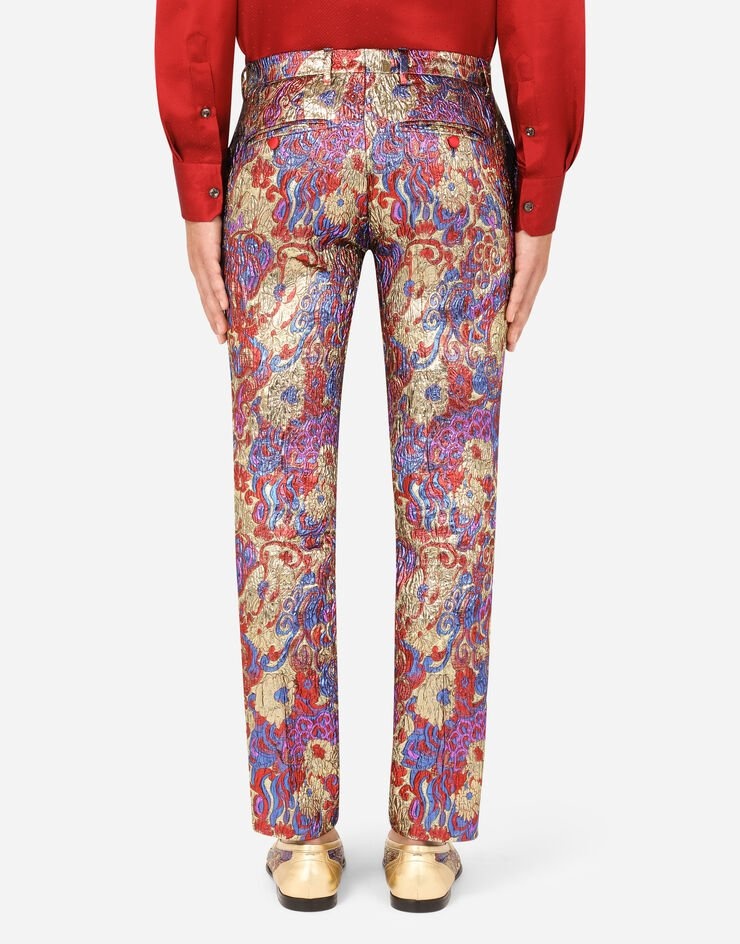 Oriental lurex jacquard pants - 2