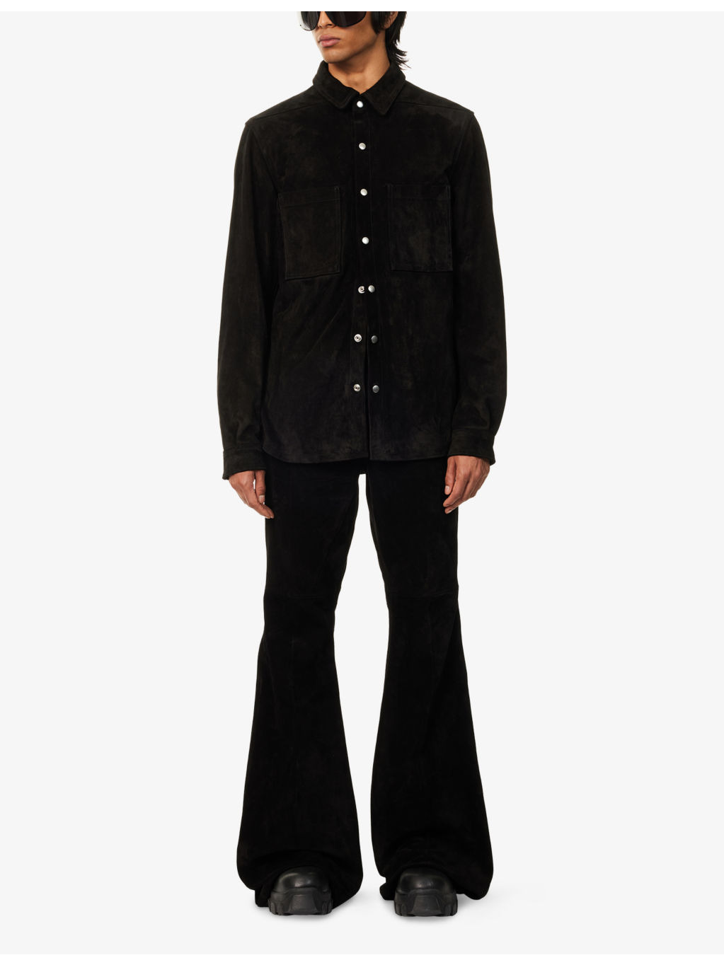 Relaxed-Fit Curved-Hem Suede Shirt - 2