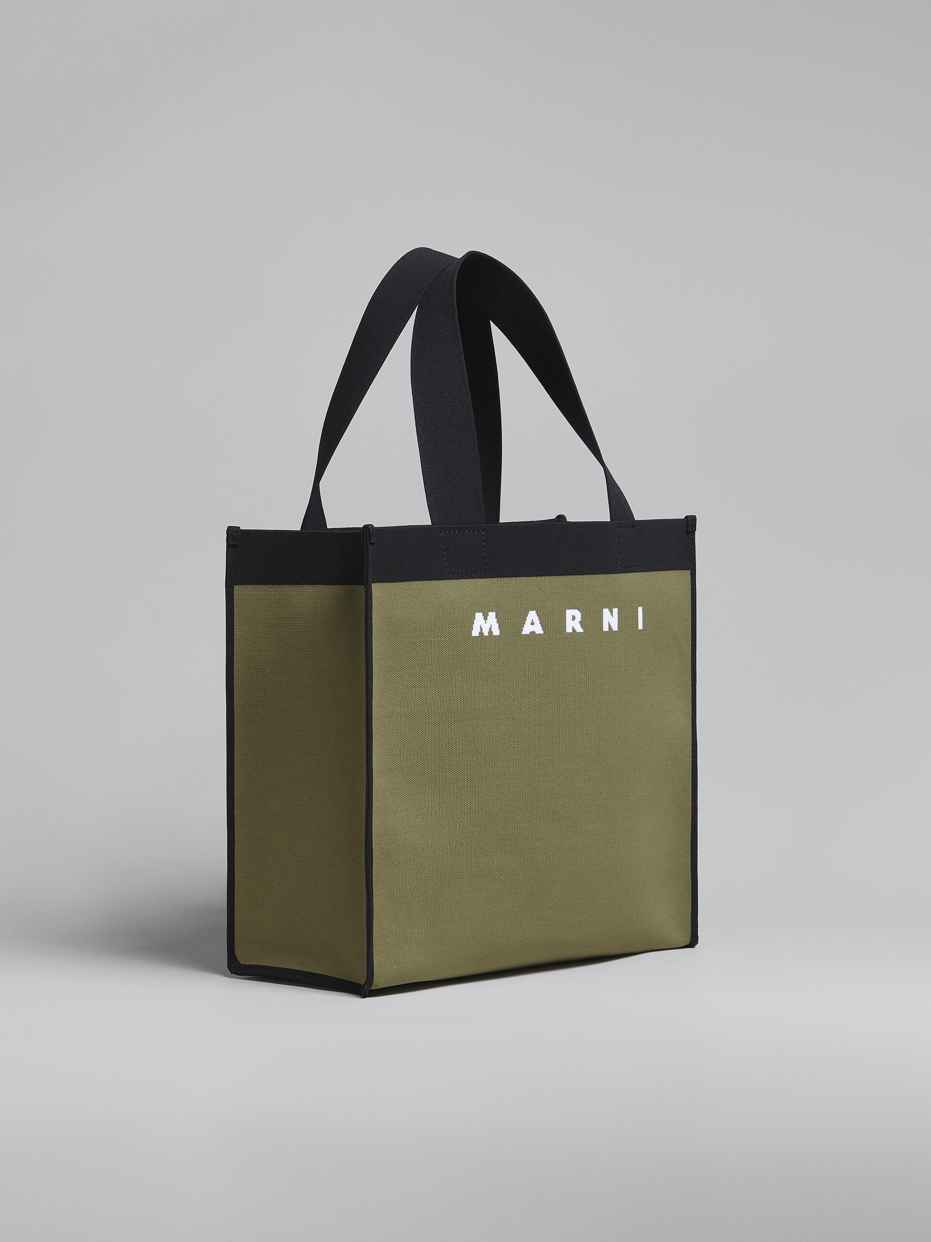 GREEN AND BLACK JACQUARD SHOPPING BAG - 6