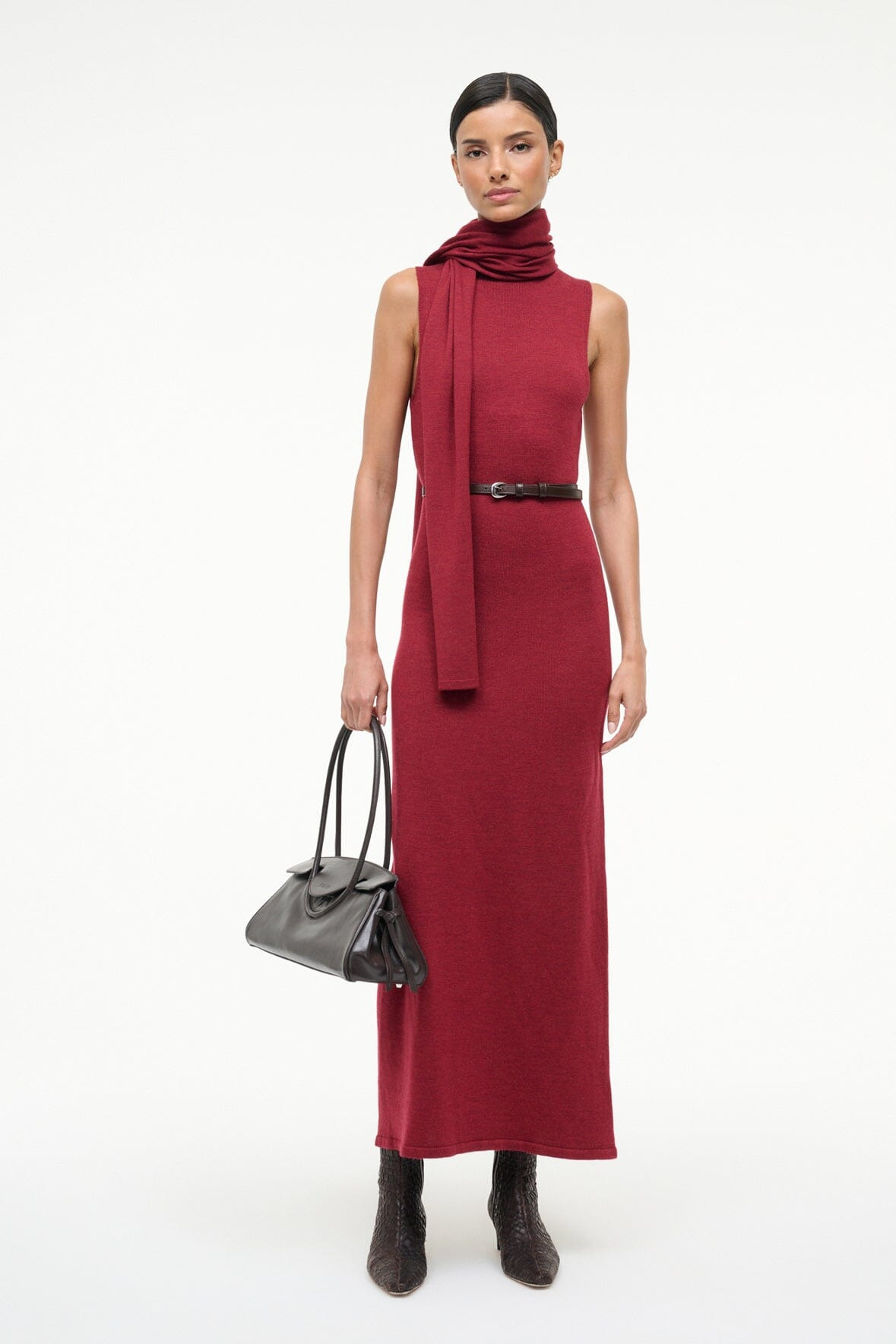 STAUD CANAL MIDI DRESS SANGRIA - 5