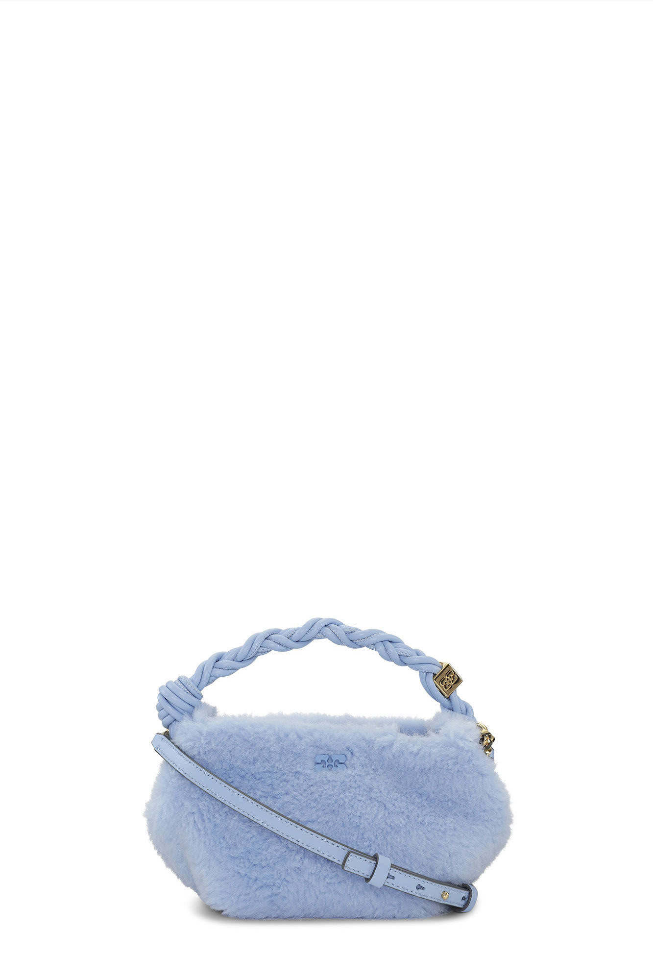 LIGHT BLUE FLUFFY MINI GANNI BOU BAG - 1