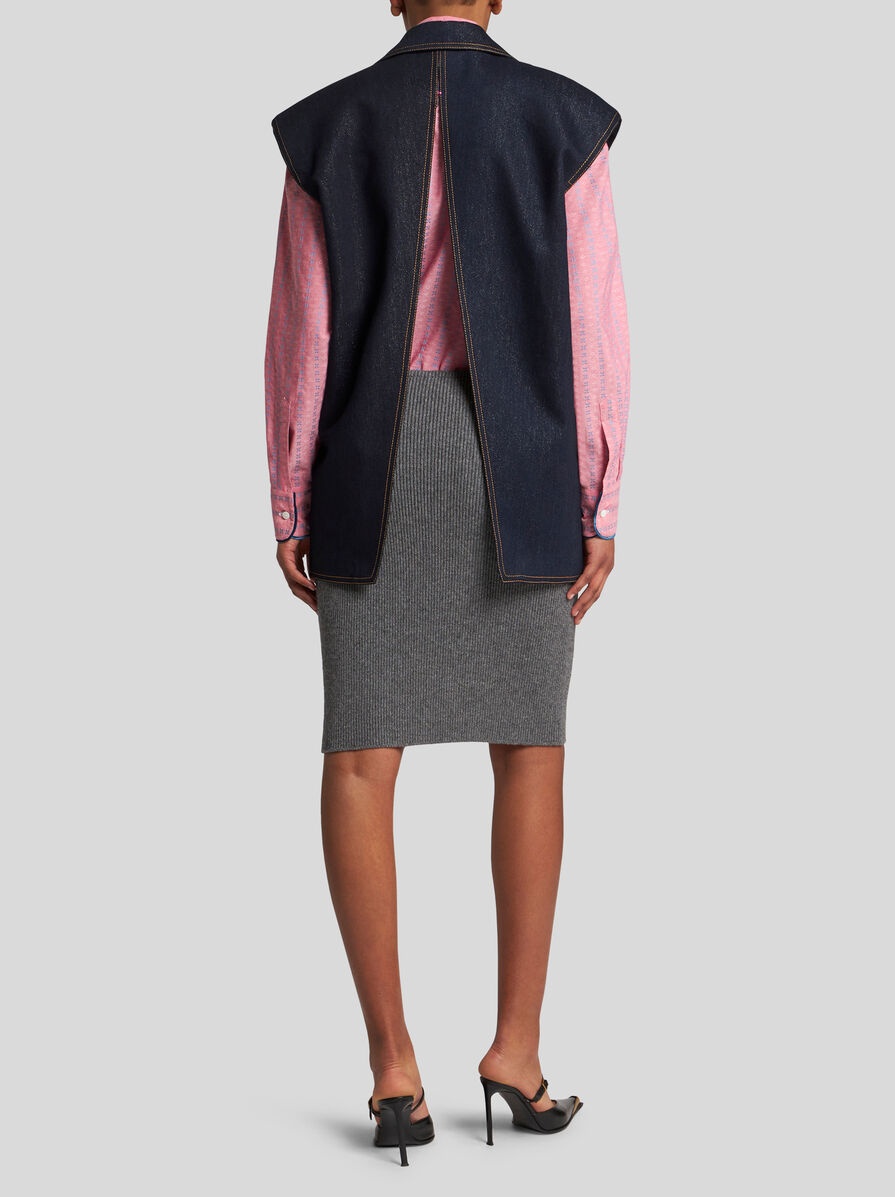 LUREX DENIM VEST - 5