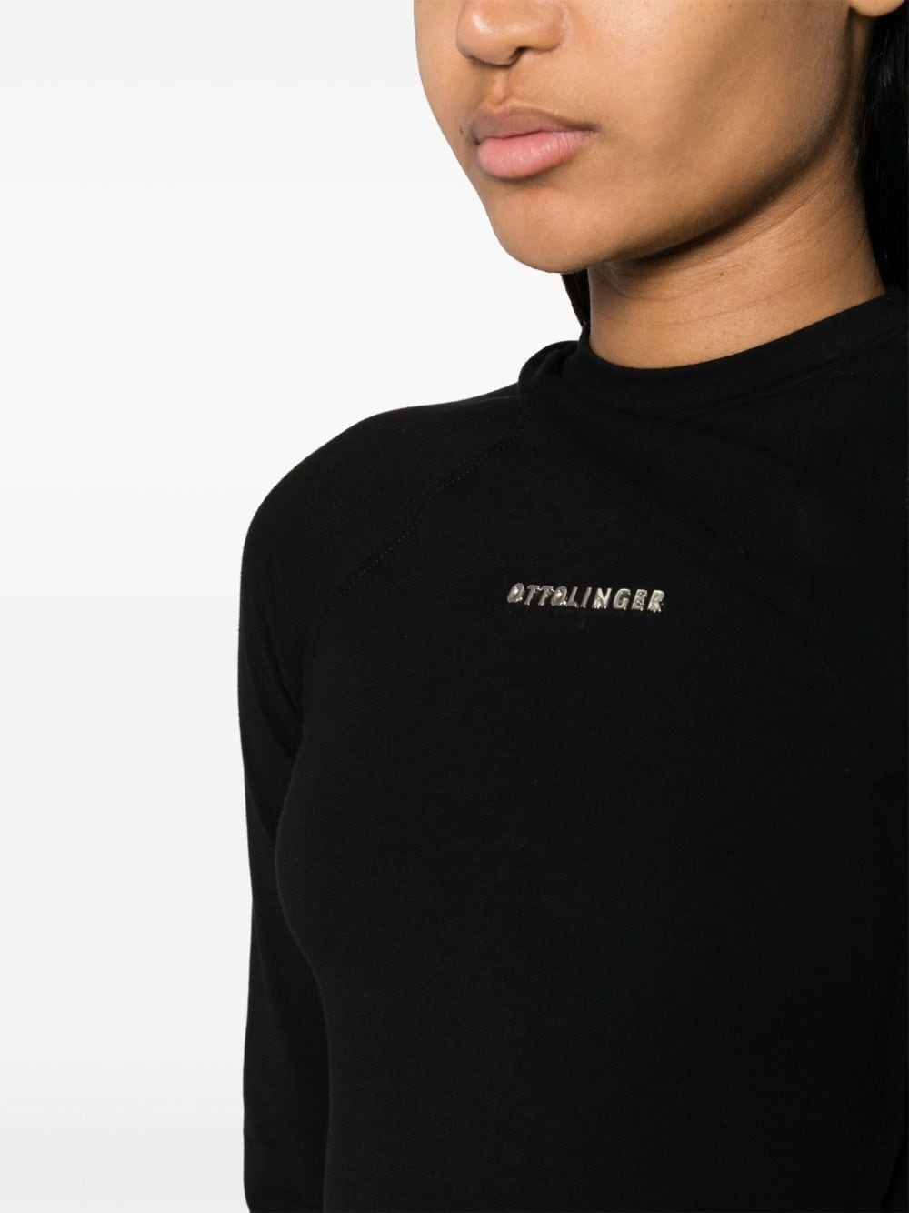 logo-lettering jersey T-shirt - 5