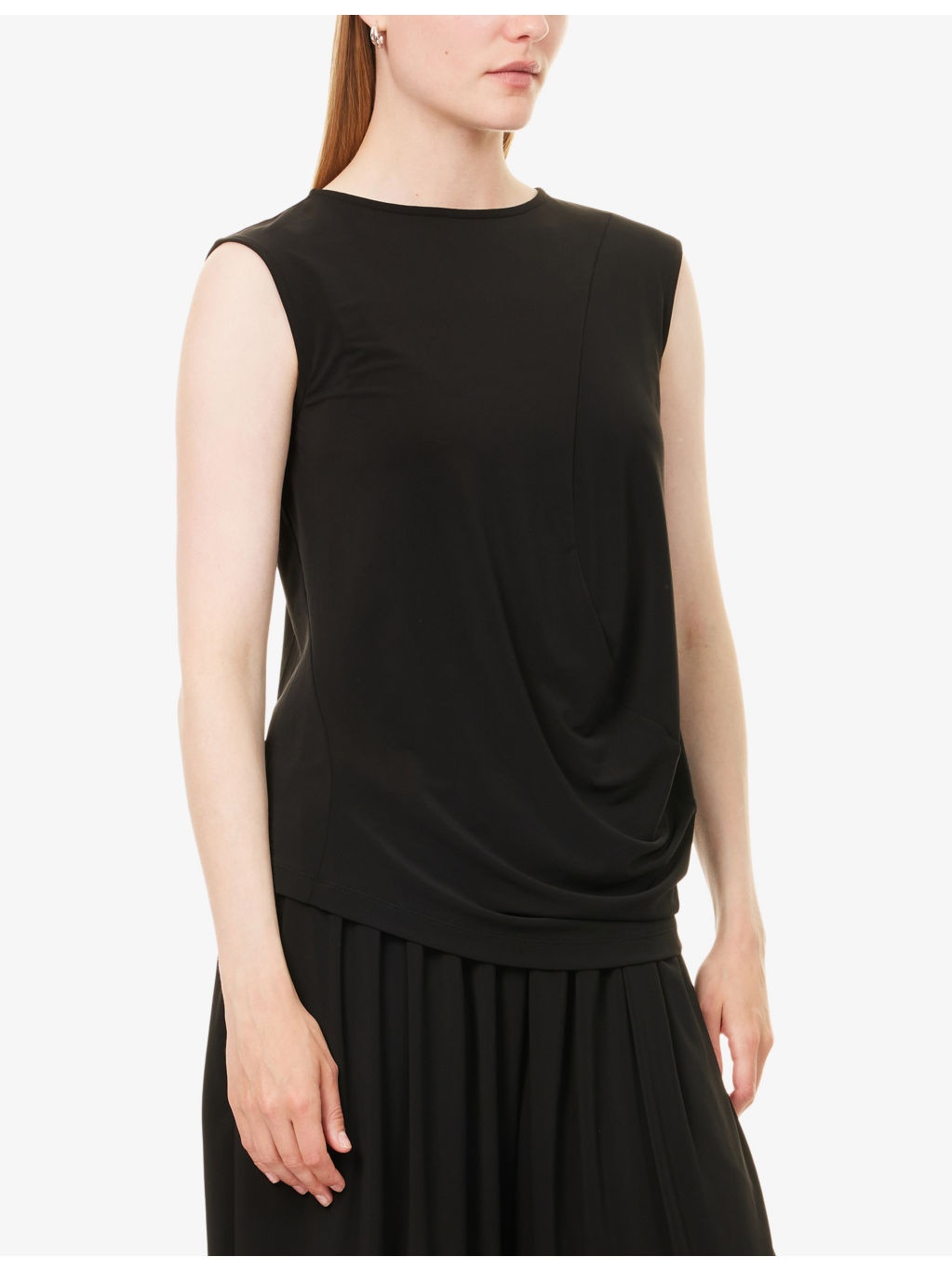 Draped Sleeveless Woven Top - 3