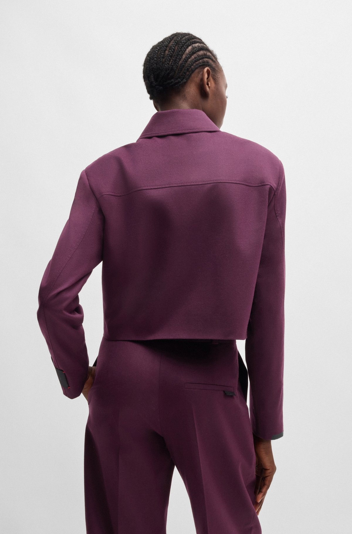 REGULAR-FIT JACKET IN A MELANGE FLANNEL BLEND - 4
