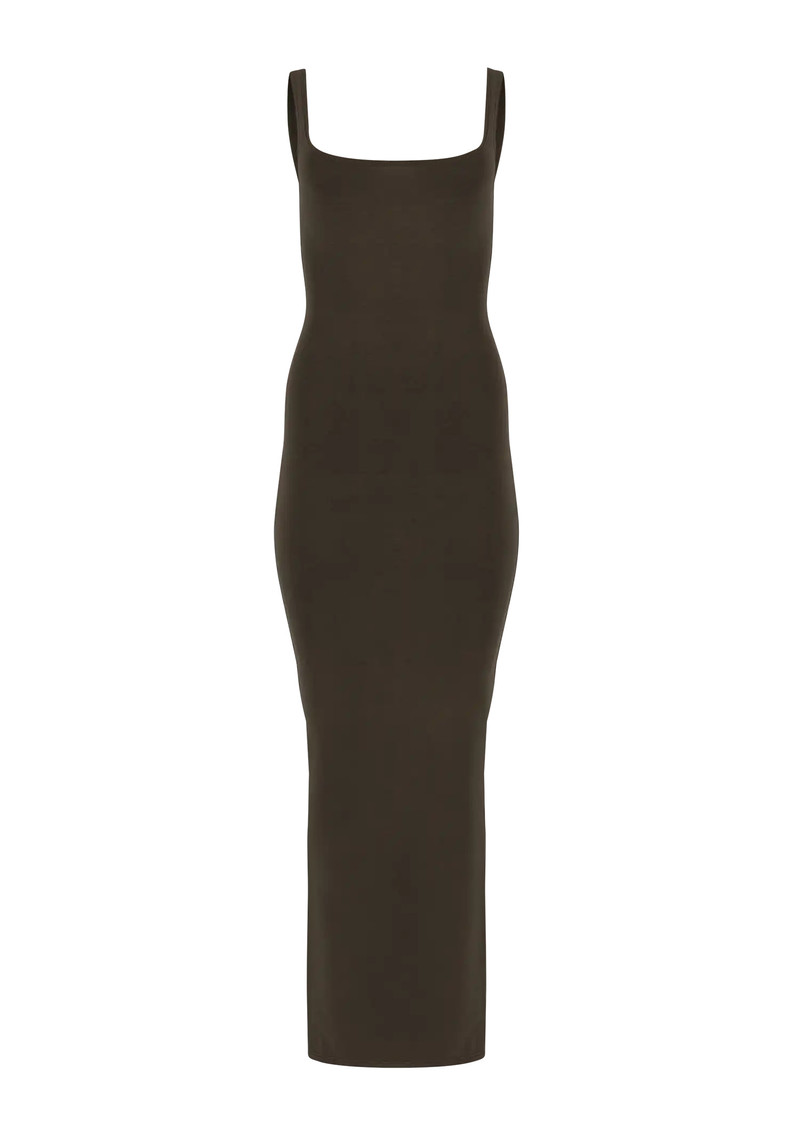 SQUARE NECK MAXI BRUNETTE - COTTON SPANDEX 1