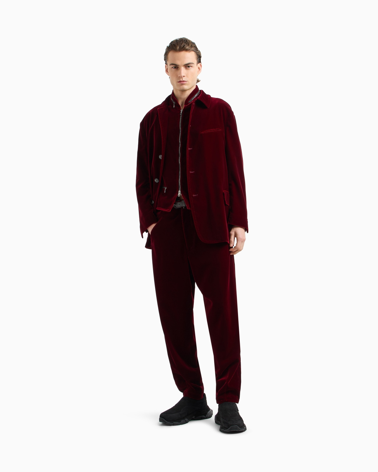 SINGLE-BREASTED JACKET IN VELVET - 2