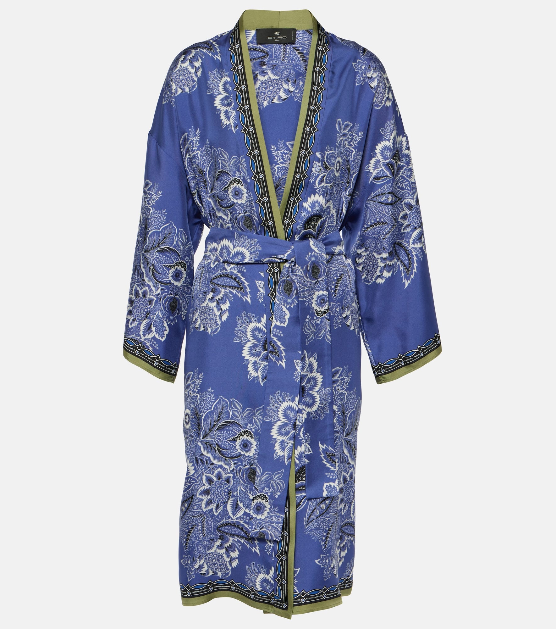 Printed silk twill robe - 1