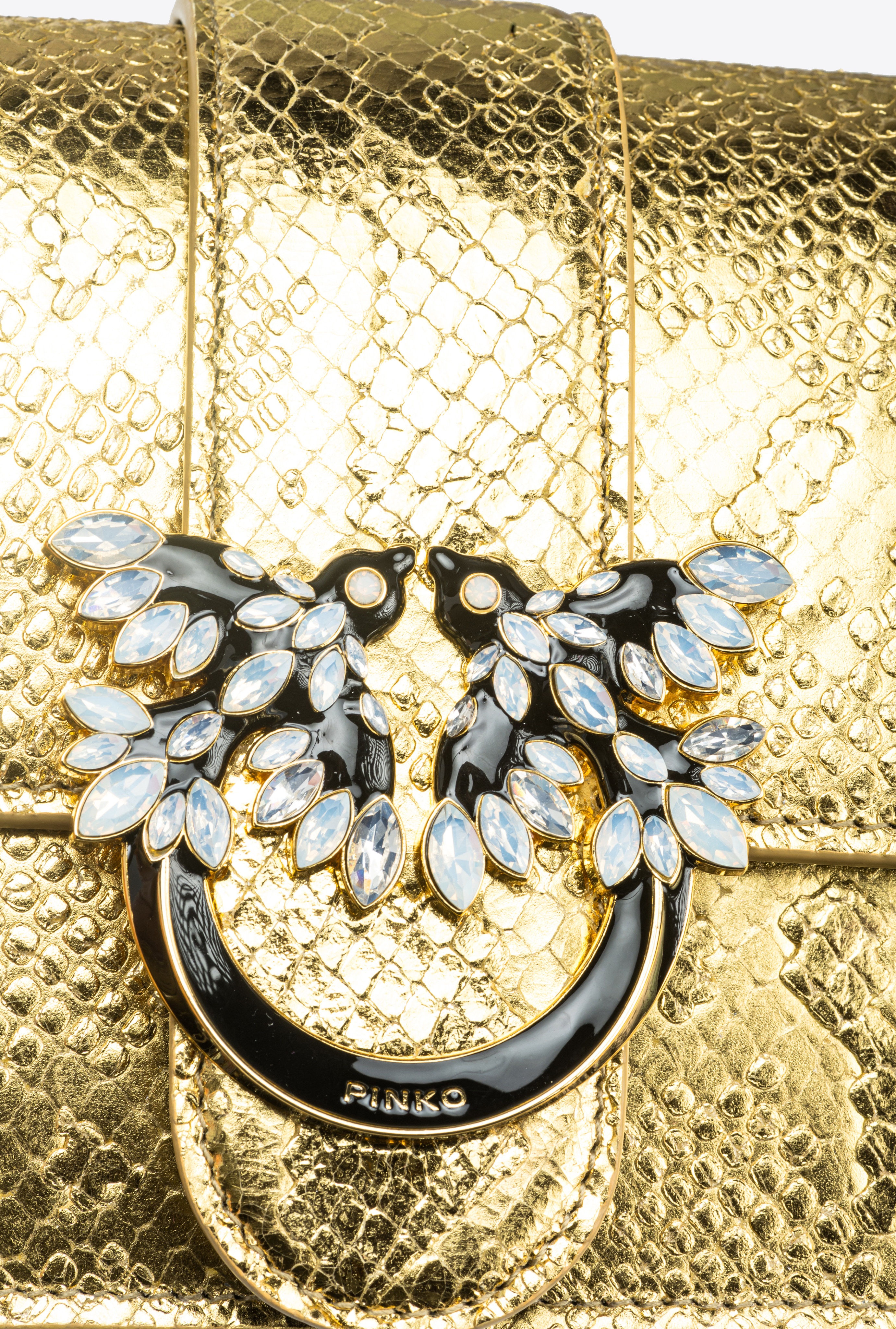 PINKO GALLERIA MINI LOVE BAG ONE IN PUNCHED REPTILE SKIN - 5