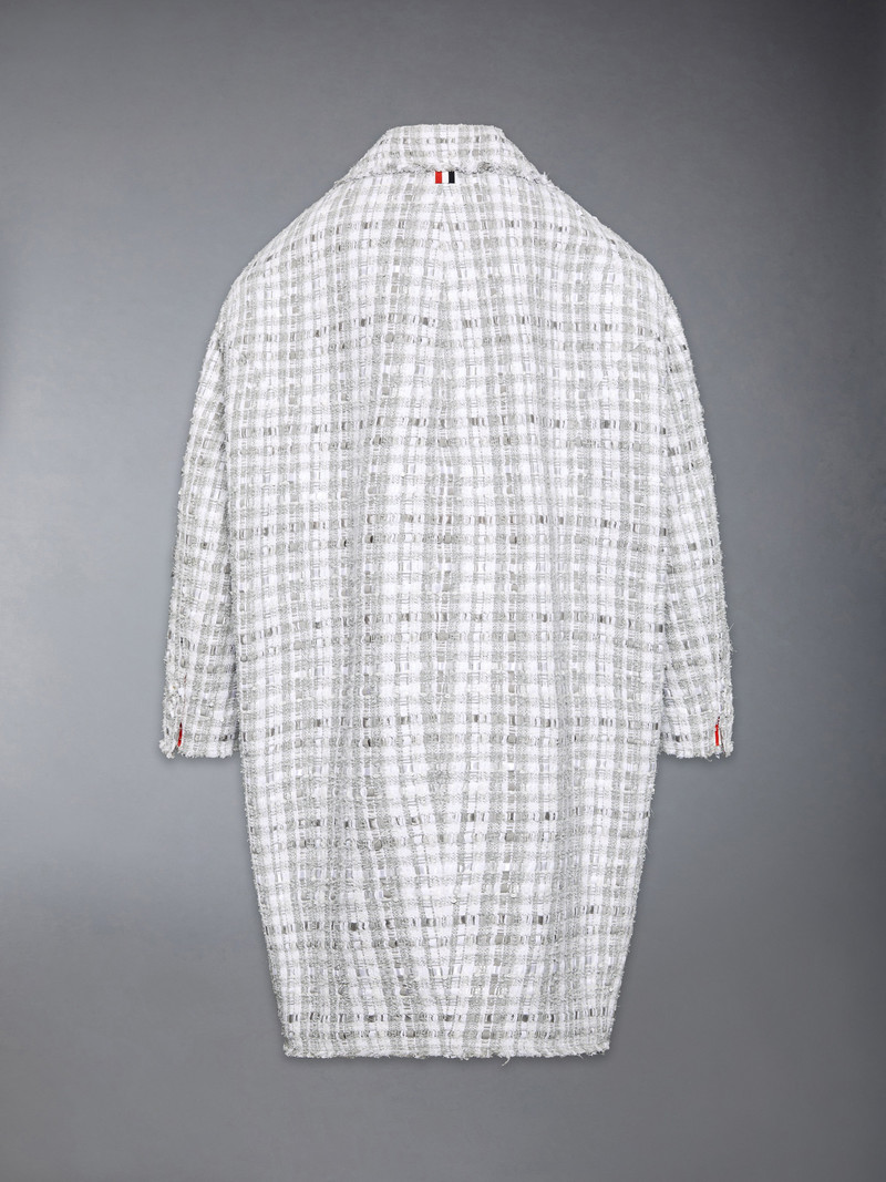GINGHAM RIBBON TWEED COCOON COAT 8