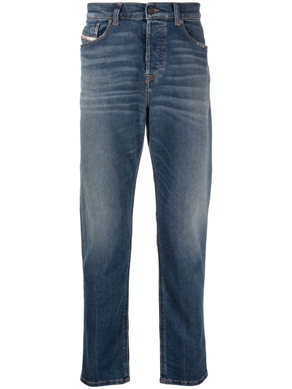 distressed-effect straight-leg jeans - 1