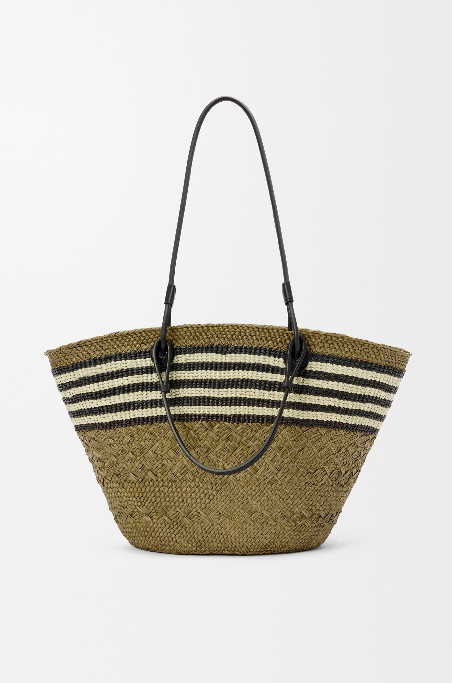 Medium Anagram basket in iraca palm and calfskin - 5