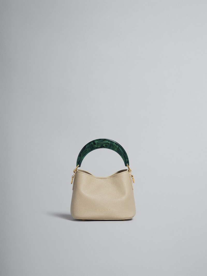 VENICE MINI BUCKET BAG IN LIGHT BROWN LEATHER 1