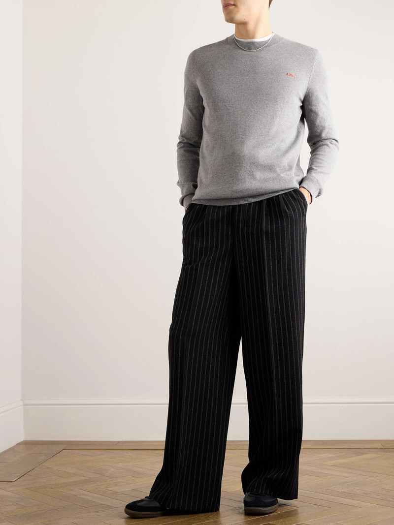 A.P.C. Amir Slim-Fit Logo-Embroidered Cotton Sweater outlook