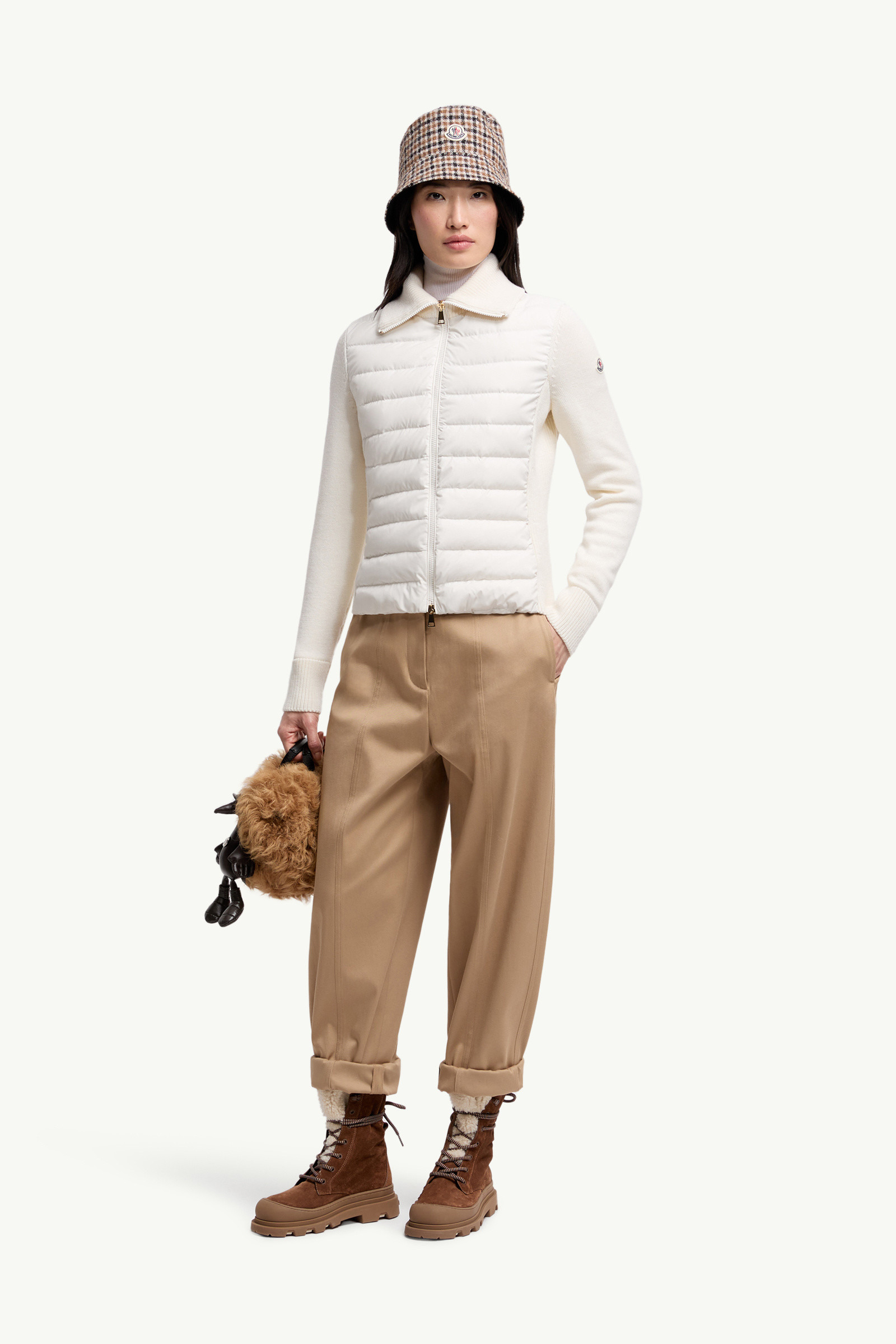 Padded Wool Zip-Up Cardigan - 2