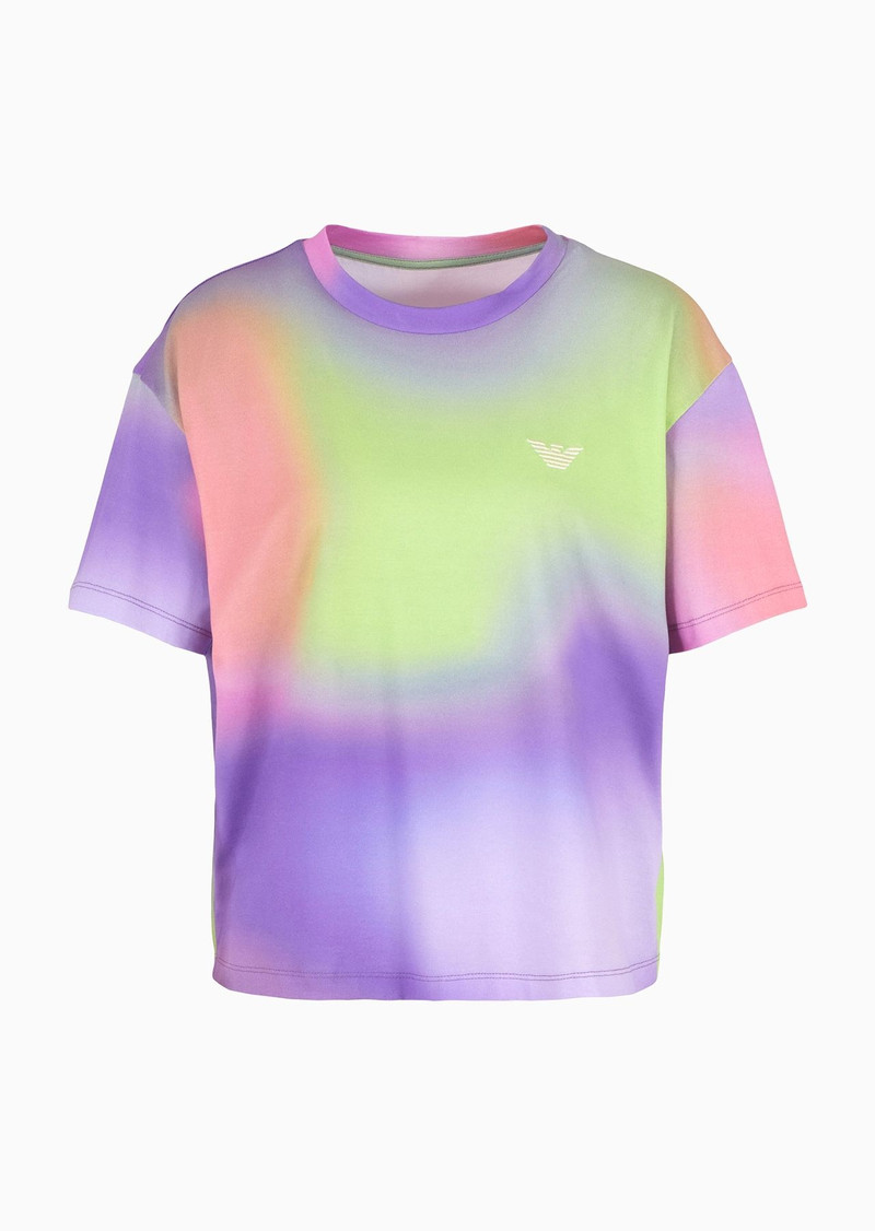 Emporio Armani Sustainability Values Capsule Collection organic jersey T-shirt with camouflage print 1