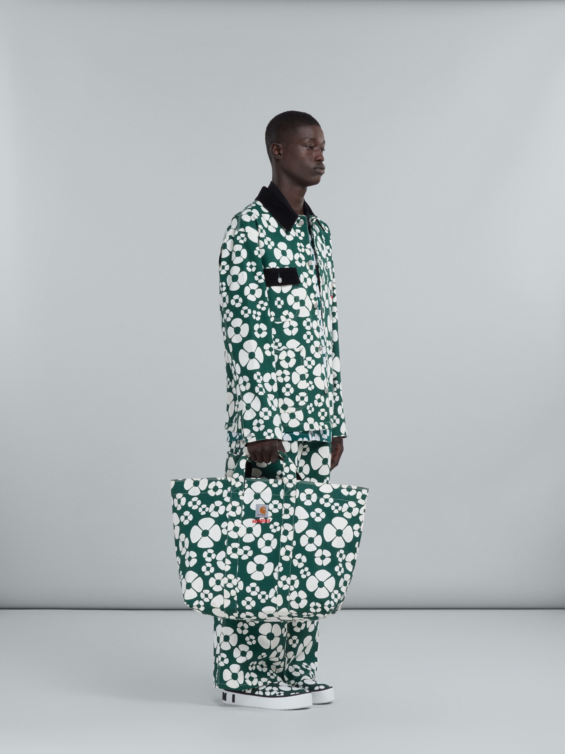 MARNI X CARHARTT WIP - GREEN LONG-SLEEVED FLORAL JACKET - 6