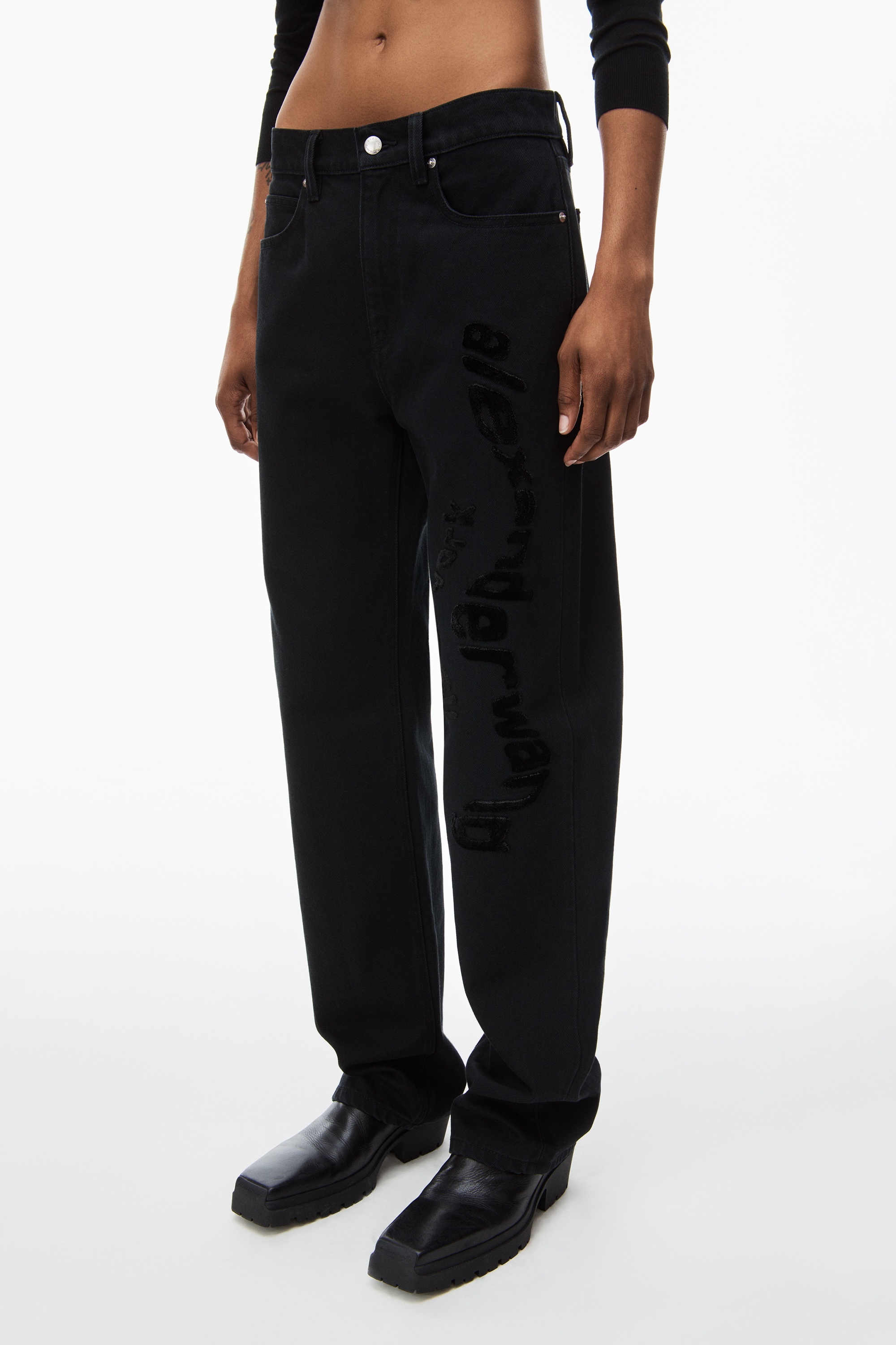 EZ wavy logo denim jean - 3