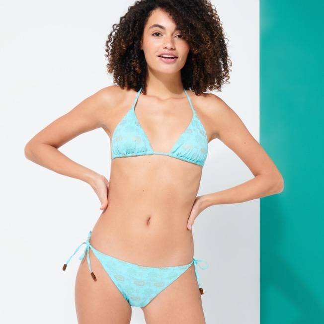 Women Bikini Top Iridescent Flowers of Joy - 5