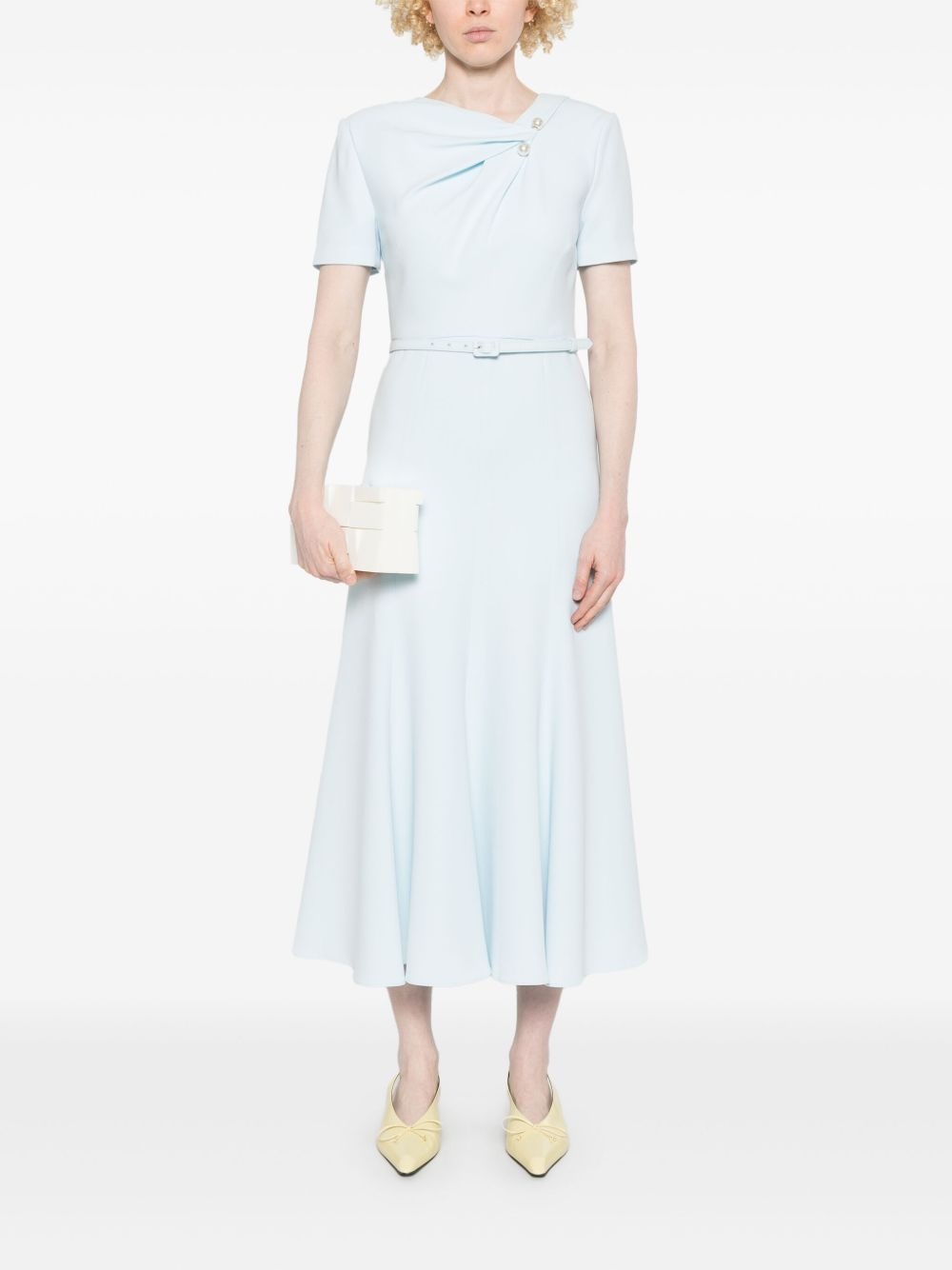 belted cady midi dress - 2