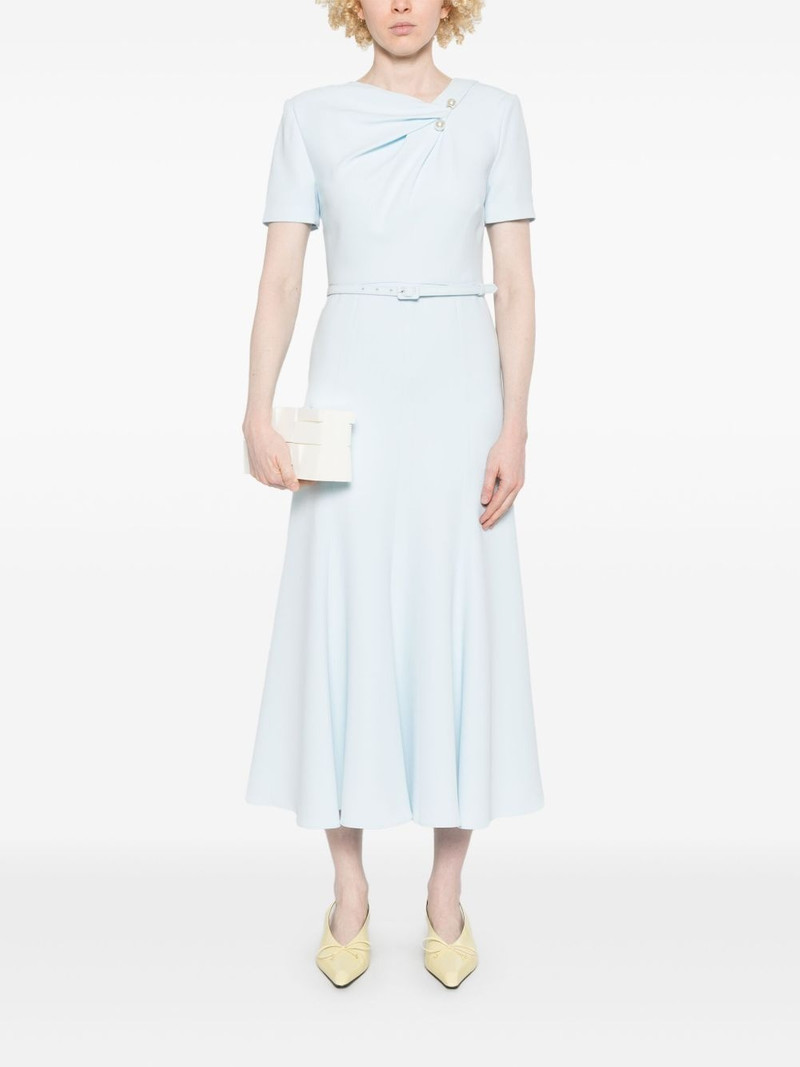 ROLAND MOURET belted cady midi dress outlook